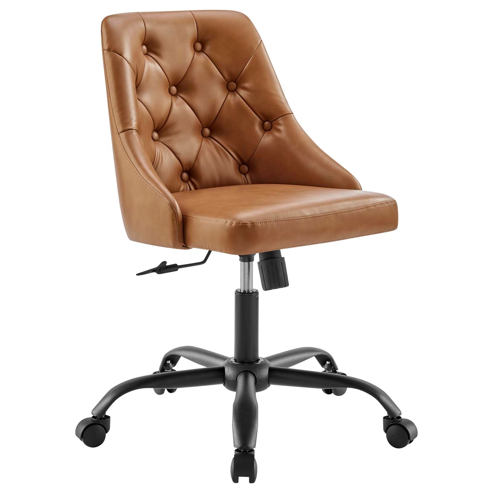 Distinct Tufted Swivel Vegan Leather Office Chair-Desk Chair-Modway-Wall2Wall Furnishings