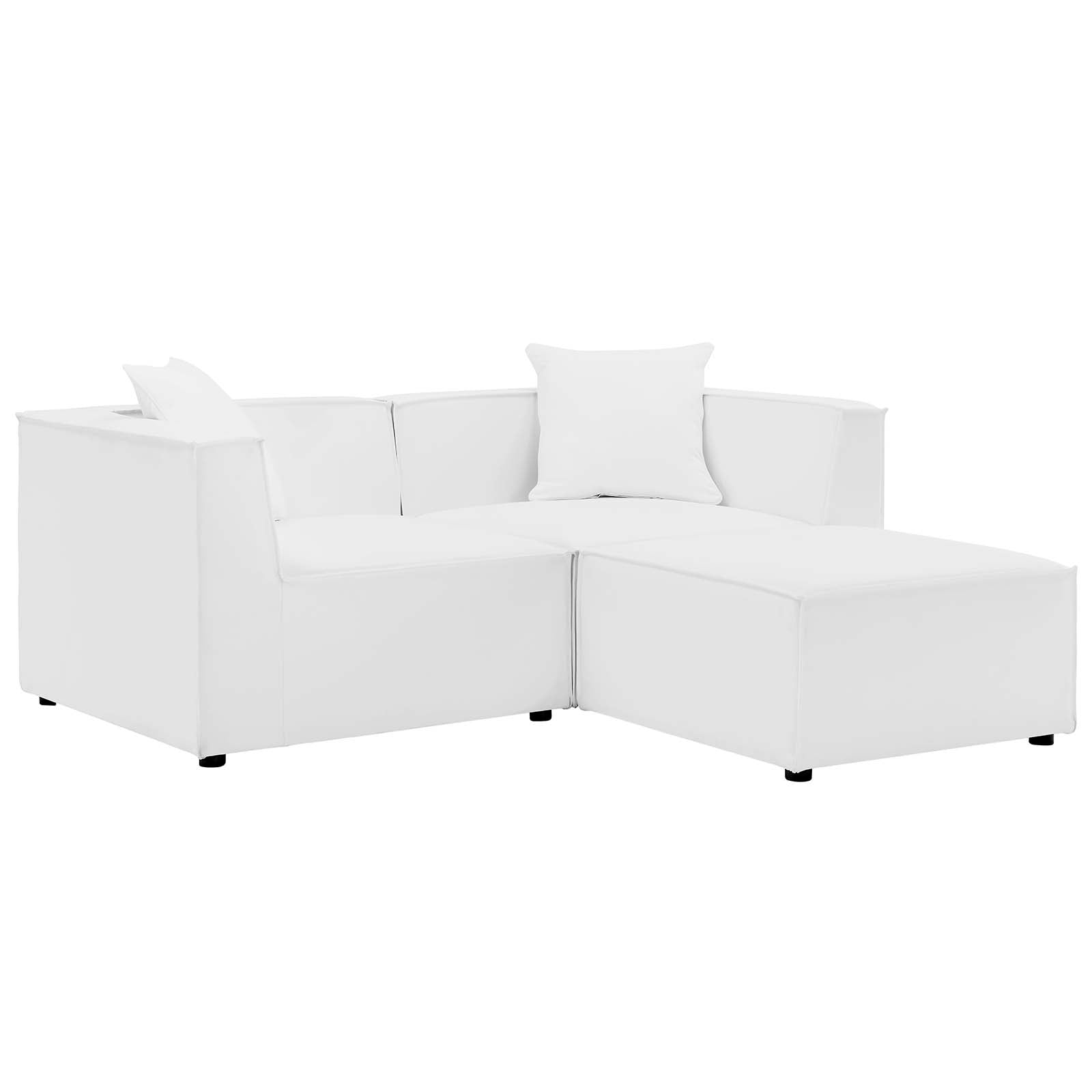 Saybrook Outdoor Patio Upholstered Loveseat and Ottoman Set-Outdoor Set-Modway-Wall2Wall Furnishings