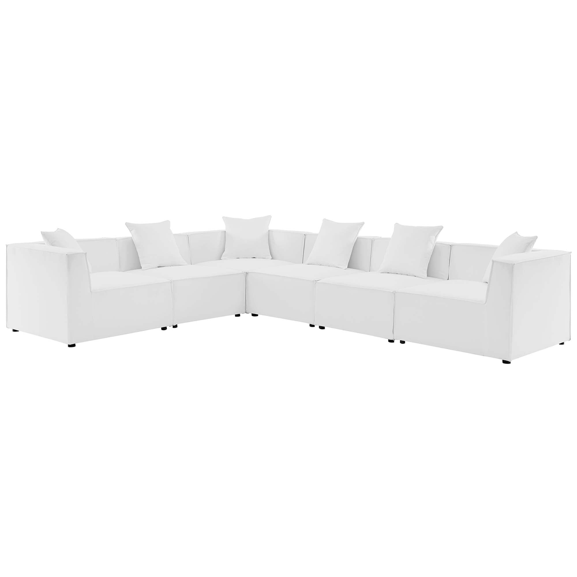 Saybrook 6-Piece Outdoor Patio Upholstered Sectional Sofa