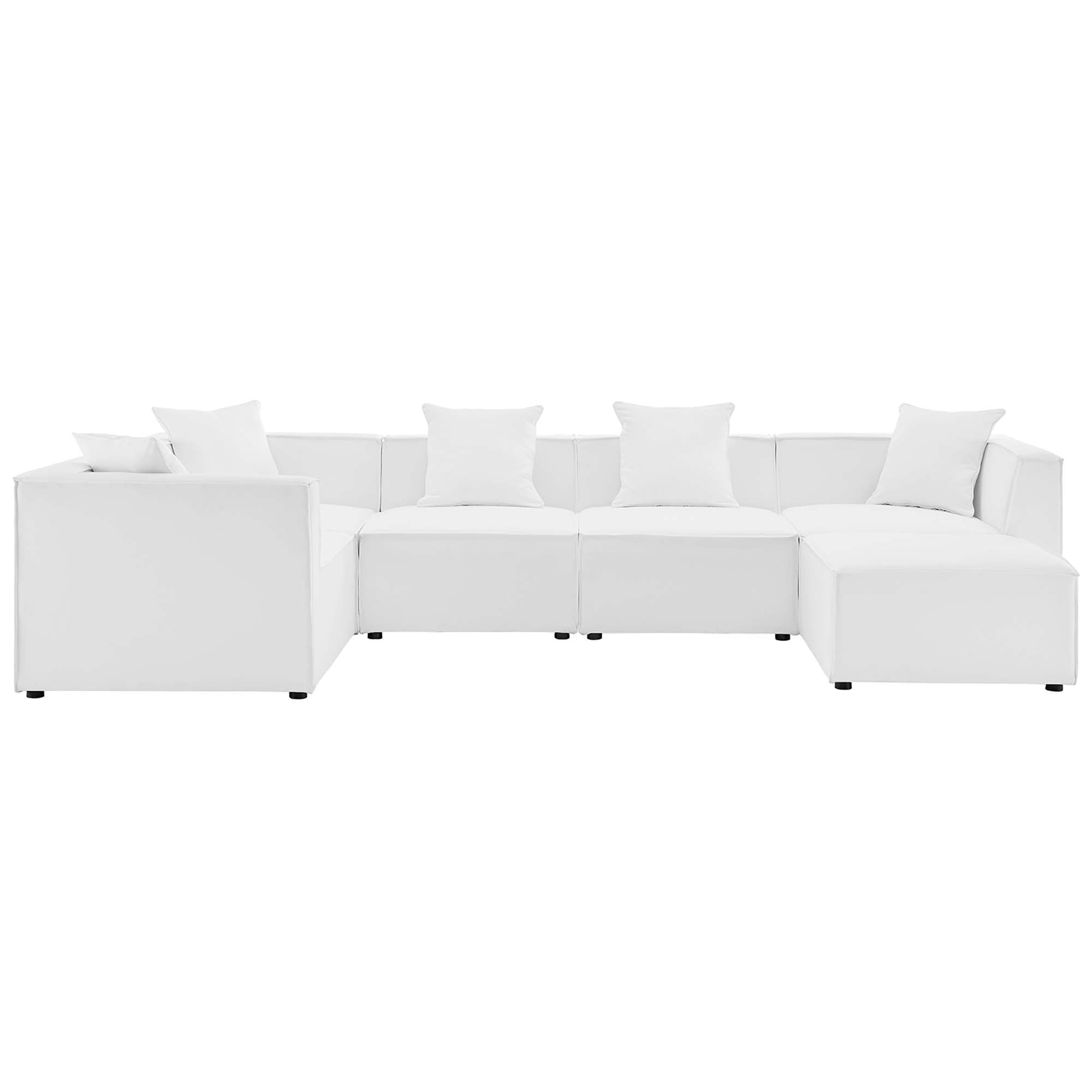 Saybrook 6-Piece Outdoor Patio Upholstered Sectional Sofa