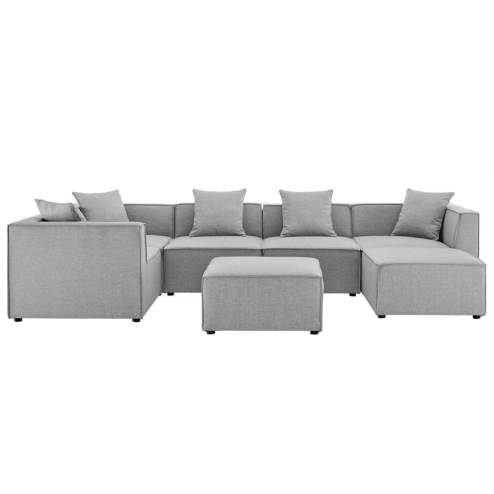 Saybrook Outdoor Patio Upholstered 7-Piece Sectional Sofa-Outdoor Sectional-Modway-Wall2Wall Furnishings