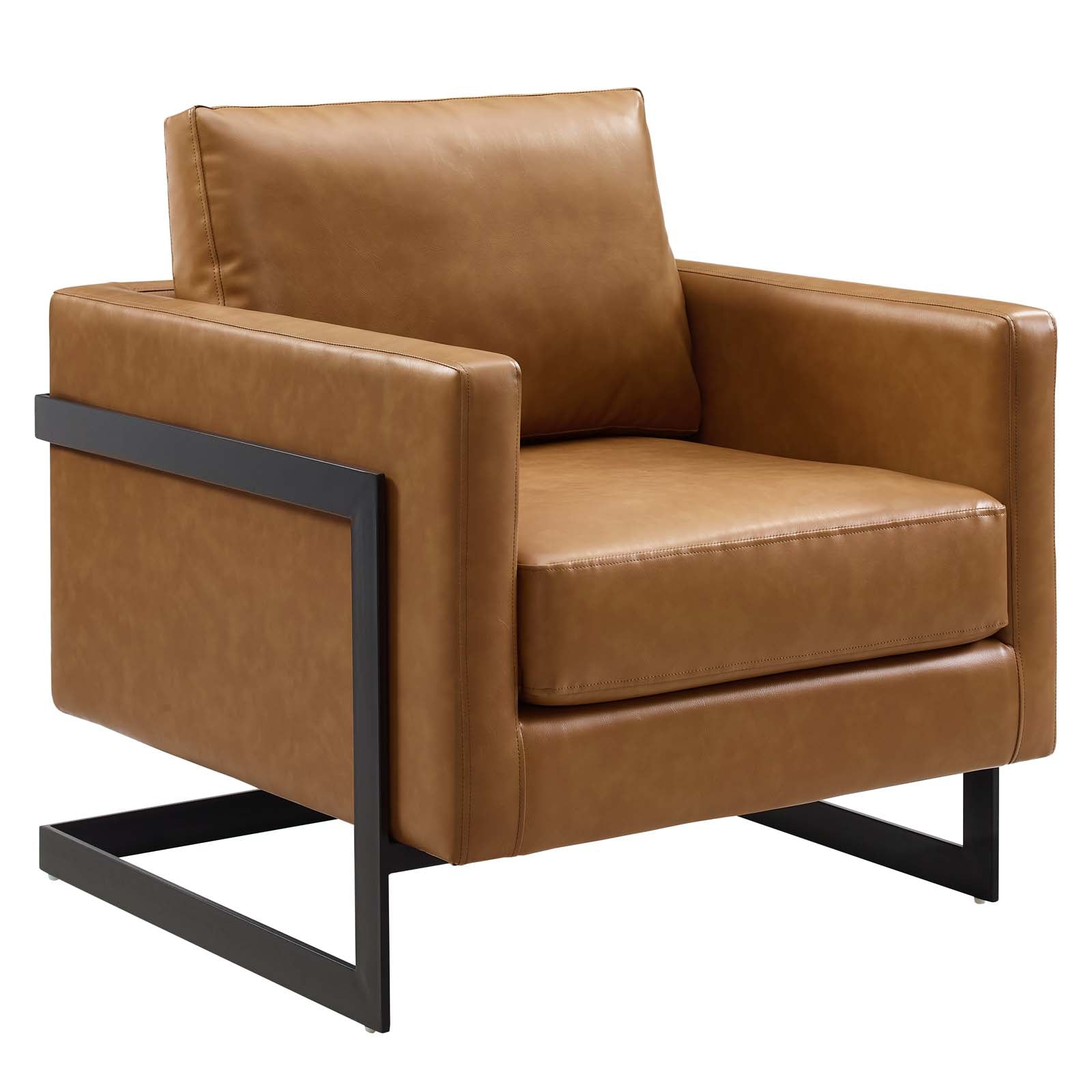 Posse Vegan Leather Accent Chair-Accent Chair-Modway-Wall2Wall Furnishings