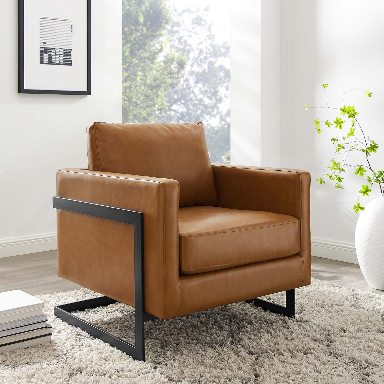 Posse Vegan Leather Accent Chair-Accent Chair-Modway-Wall2Wall Furnishings