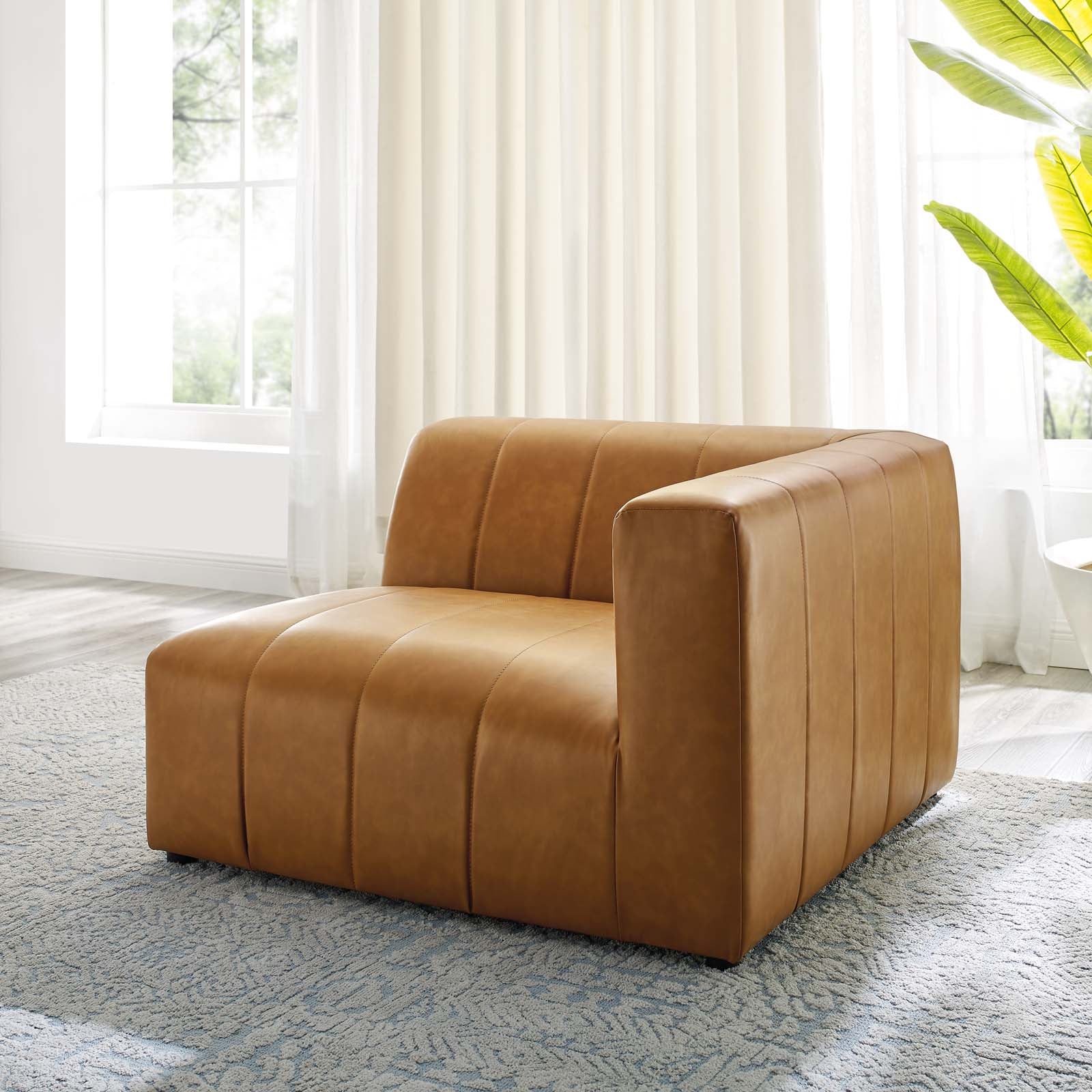 Bartlett Vegan Leather Right-Arm Chair-Arm Chair-Modway-Wall2Wall Furnishings