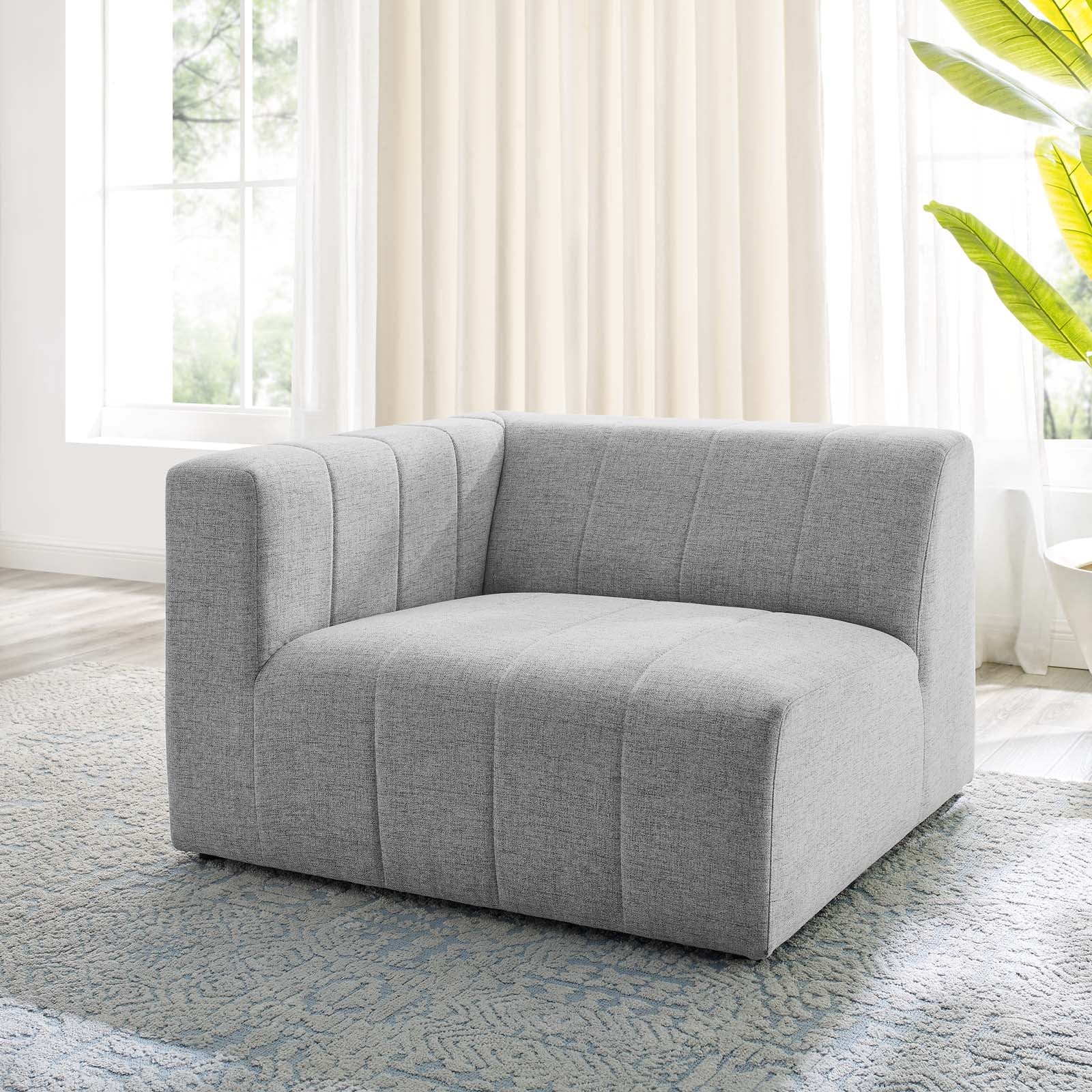 Bartlett Upholstered Fabric Left-Arm Chair-Arm Chair-Modway-Wall2Wall Furnishings