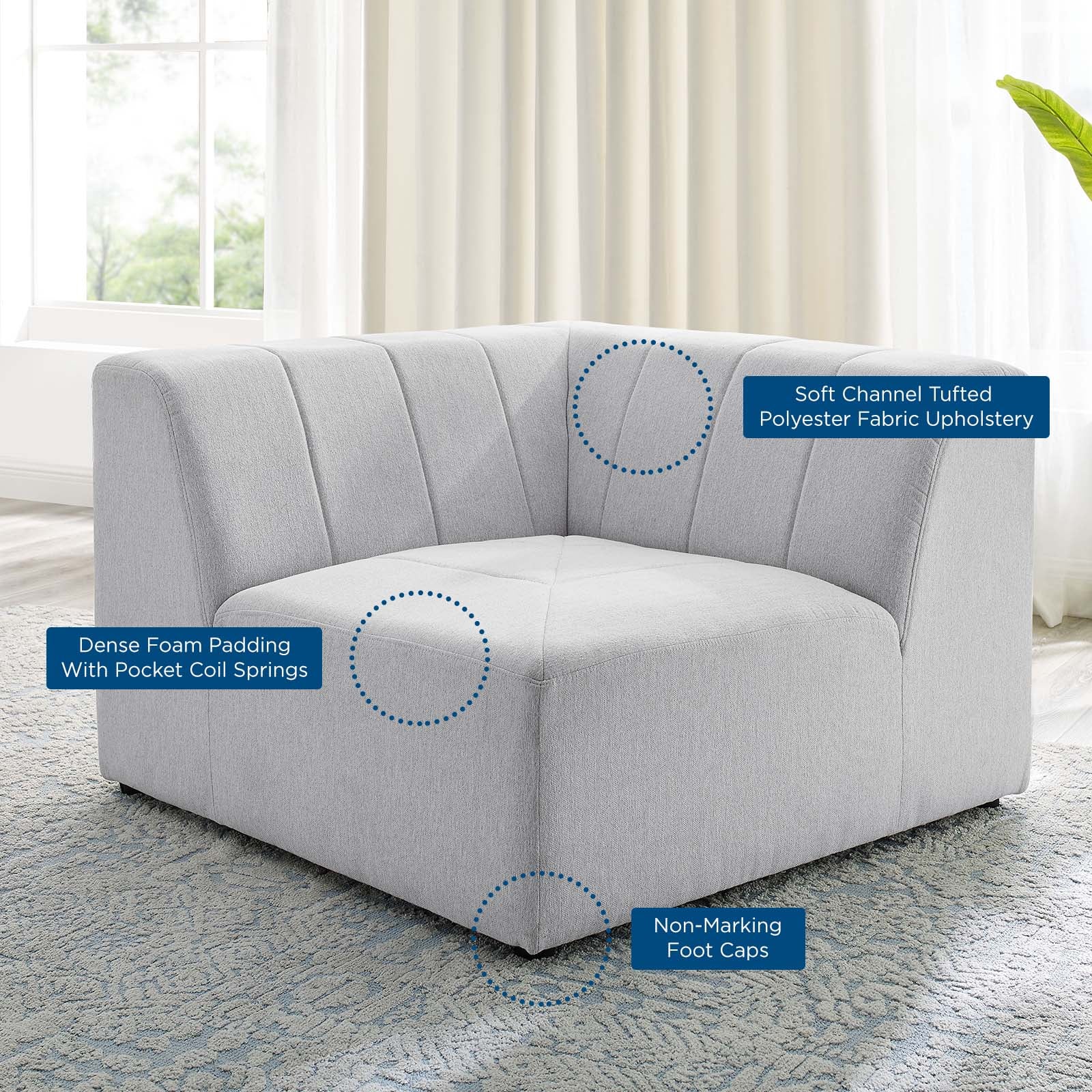 Bartlett Upholstered Fabric Corner Chair-Corner Chair-Modway-Wall2Wall Furnishings