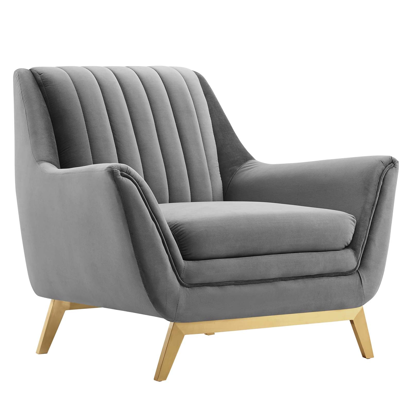Winsome Channel Tufted Performance Velvet Armchair-Armchair-Modway-Wall2Wall Furnishings