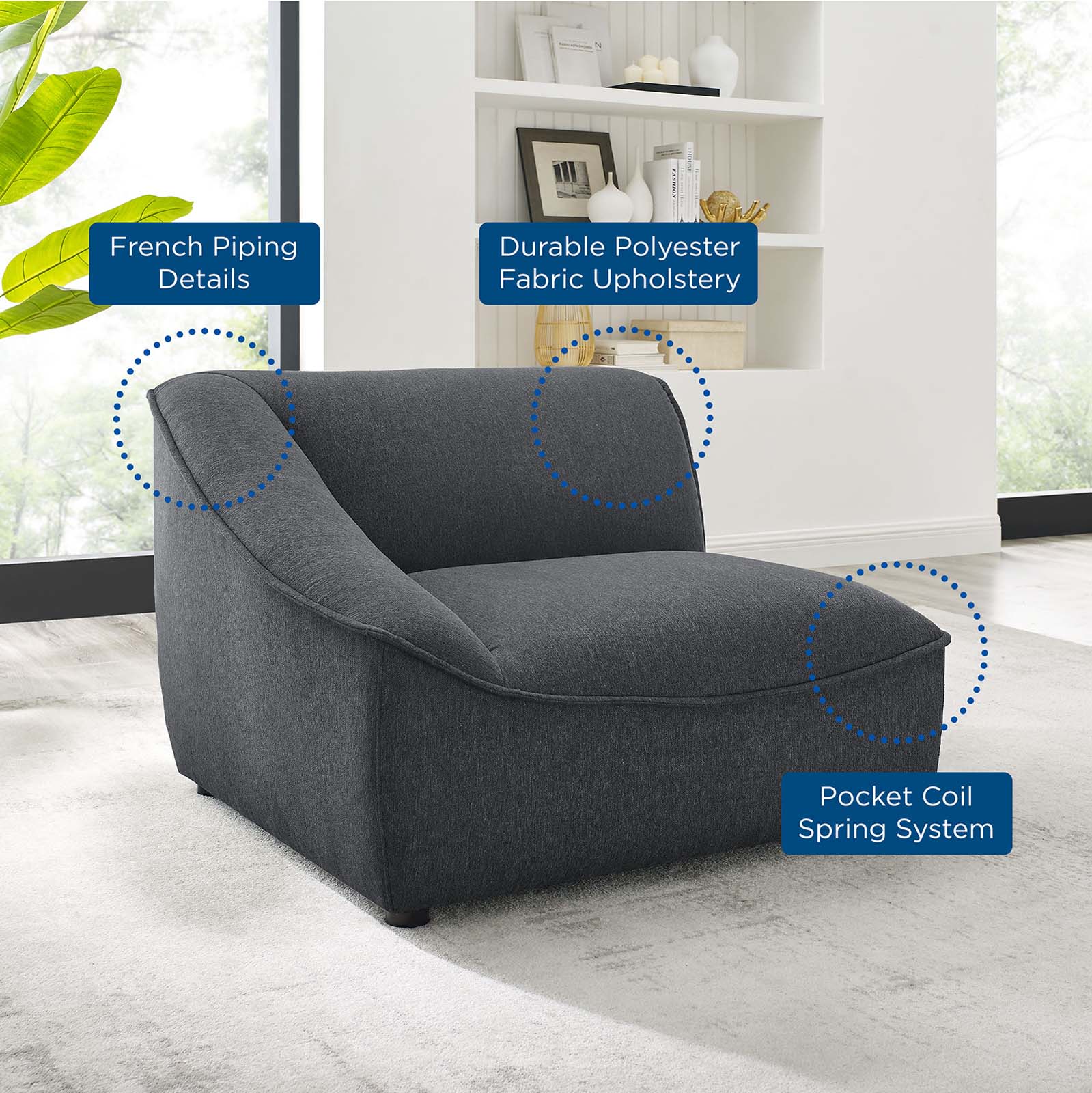 Comprise Left-Arm Sectional Sofa Chair-Sofa-Modway-Wall2Wall Furnishings