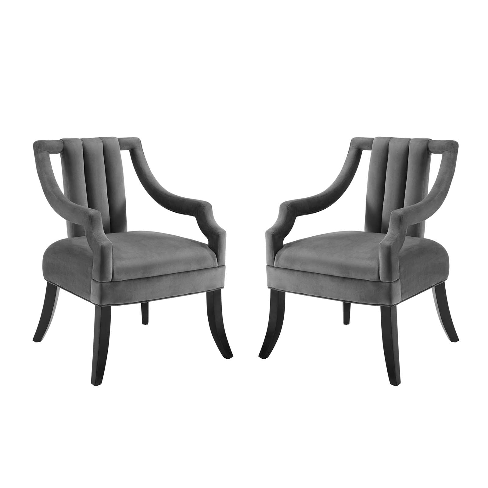 Harken Accent Chair Performance Velvet Set of 2-Sofa Set-Modway-Wall2Wall Furnishings