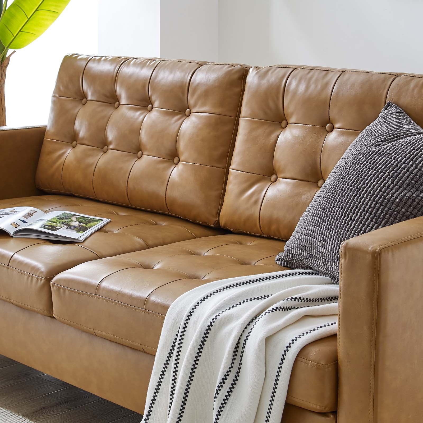 Exalt Tufted Vegan Leather Sofa-Sofa-Modway-Wall2Wall Furnishings