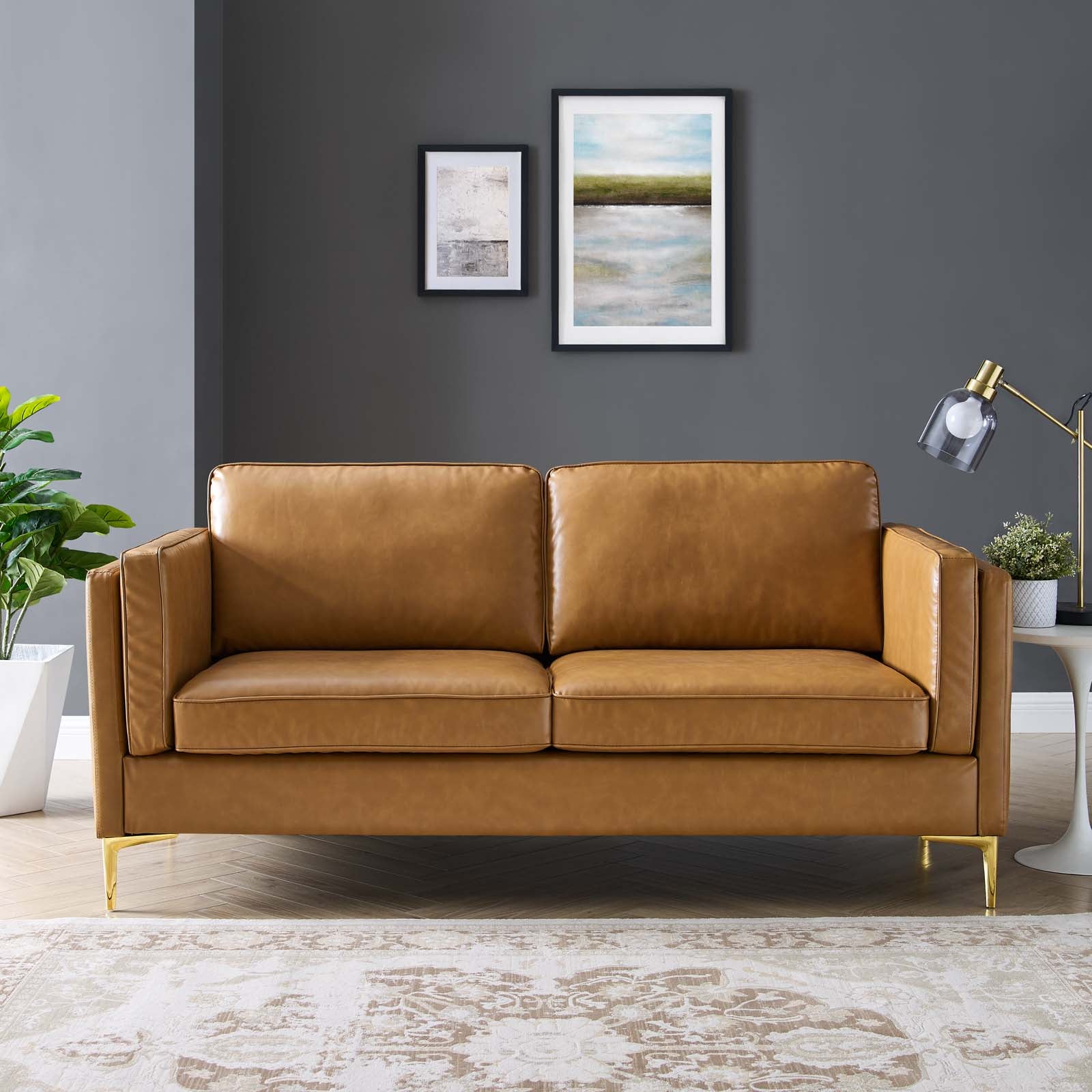 Kaiya Vegan Leather Sofa-Sofa-Modway-Wall2Wall Furnishings