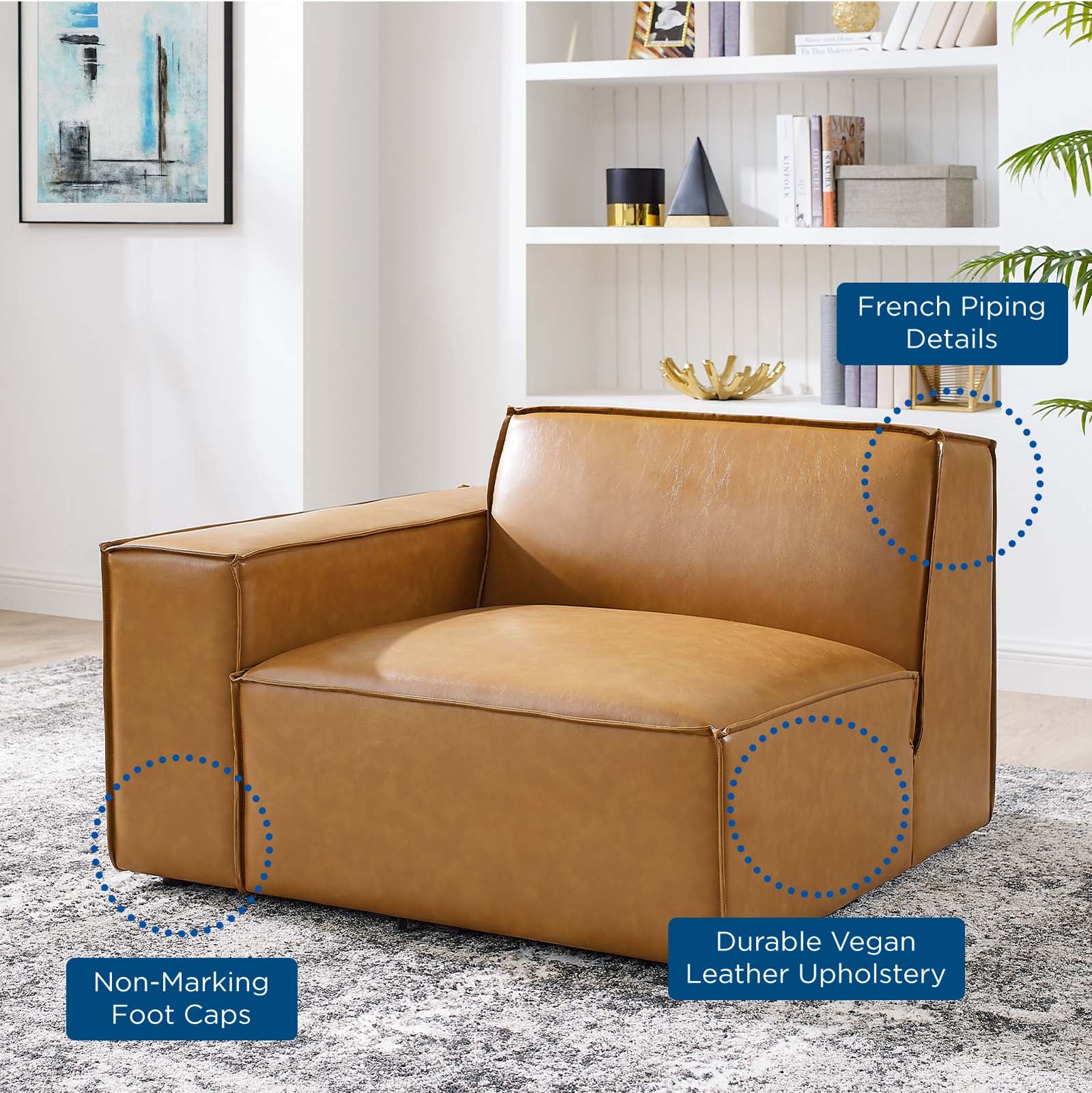 Restore Right-Arm Vegan Leather Sectional Sofa Chair-Sofa-Modway-Wall2Wall Furnishings