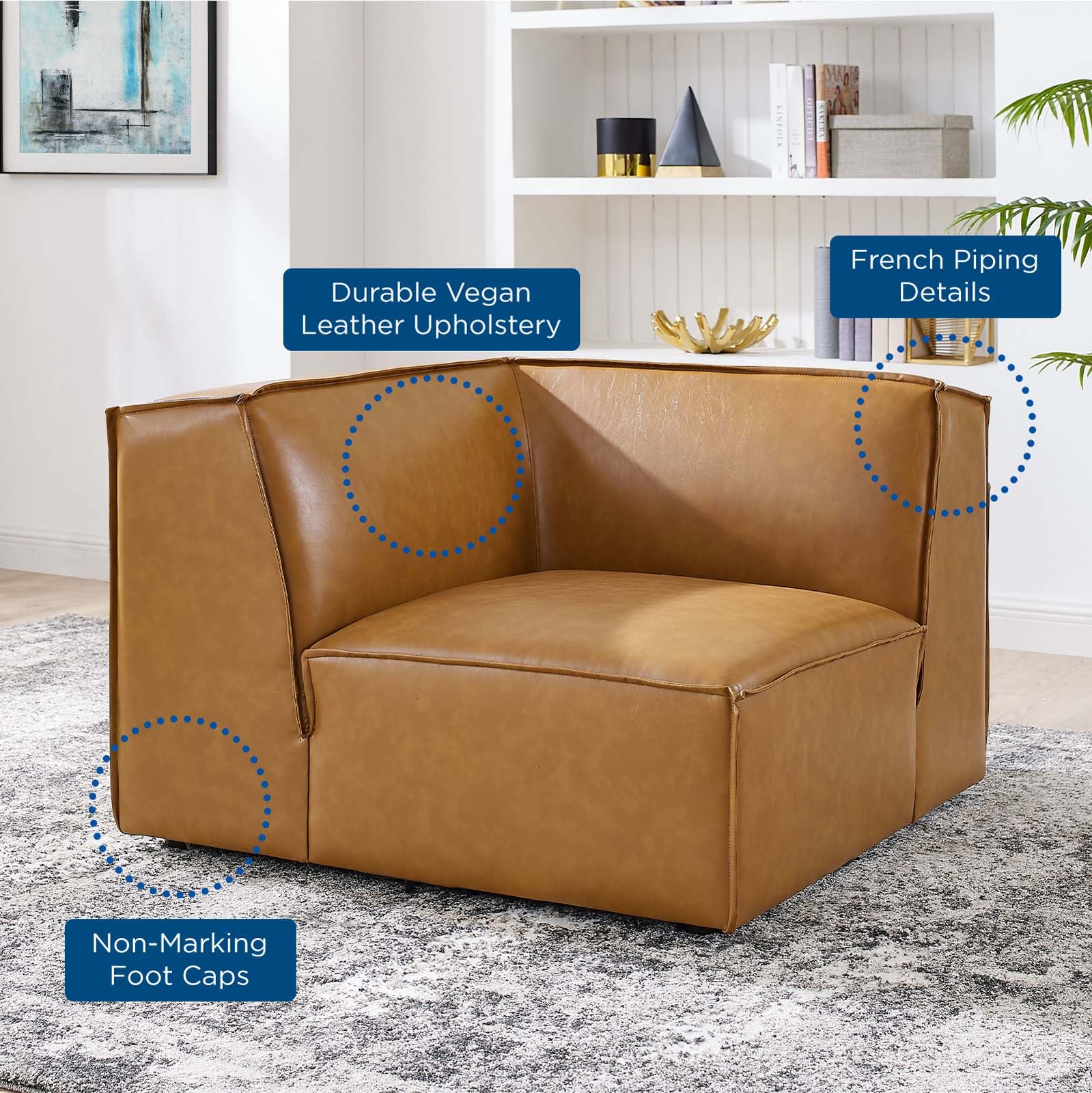 Restore Vegan Leather Sectional Sofa Corner Chair-Sofa-Modway-Wall2Wall Furnishings