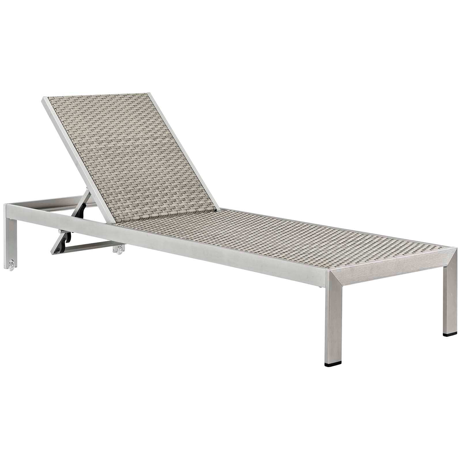 Shore Outdoor Patio Aluminum Chaise with Cushions-Outdoor Chaise-Modway-Wall2Wall Furnishings