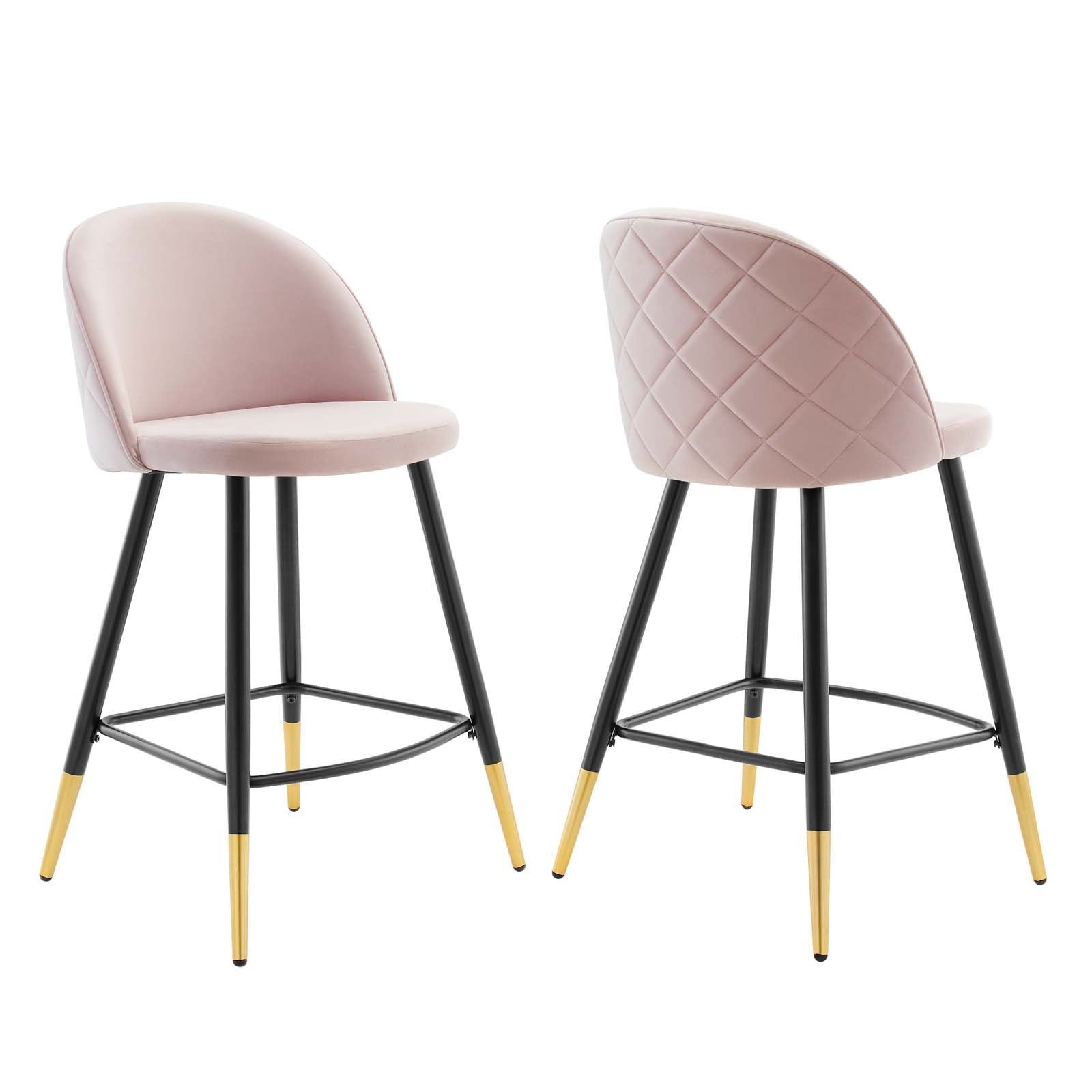 Cordial Performance Velvet Counter Stools - Set of 2-Counter Stool-Modway-Wall2Wall Furnishings