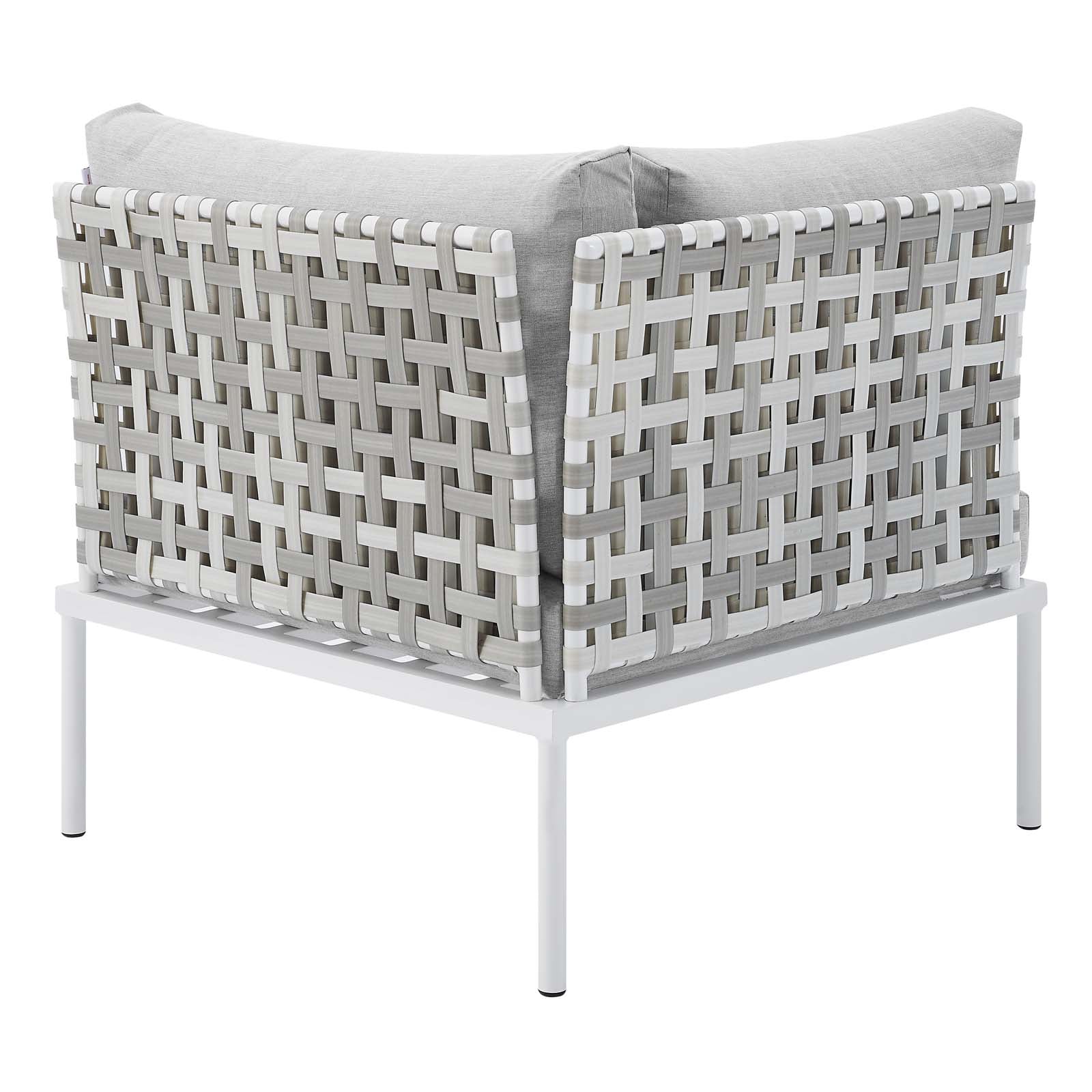 Harmony Sunbrella® Basket Weave Outdoor Patio Aluminum Corner Chair-Outdoor Chair-Modway-Wall2Wall Furnishings