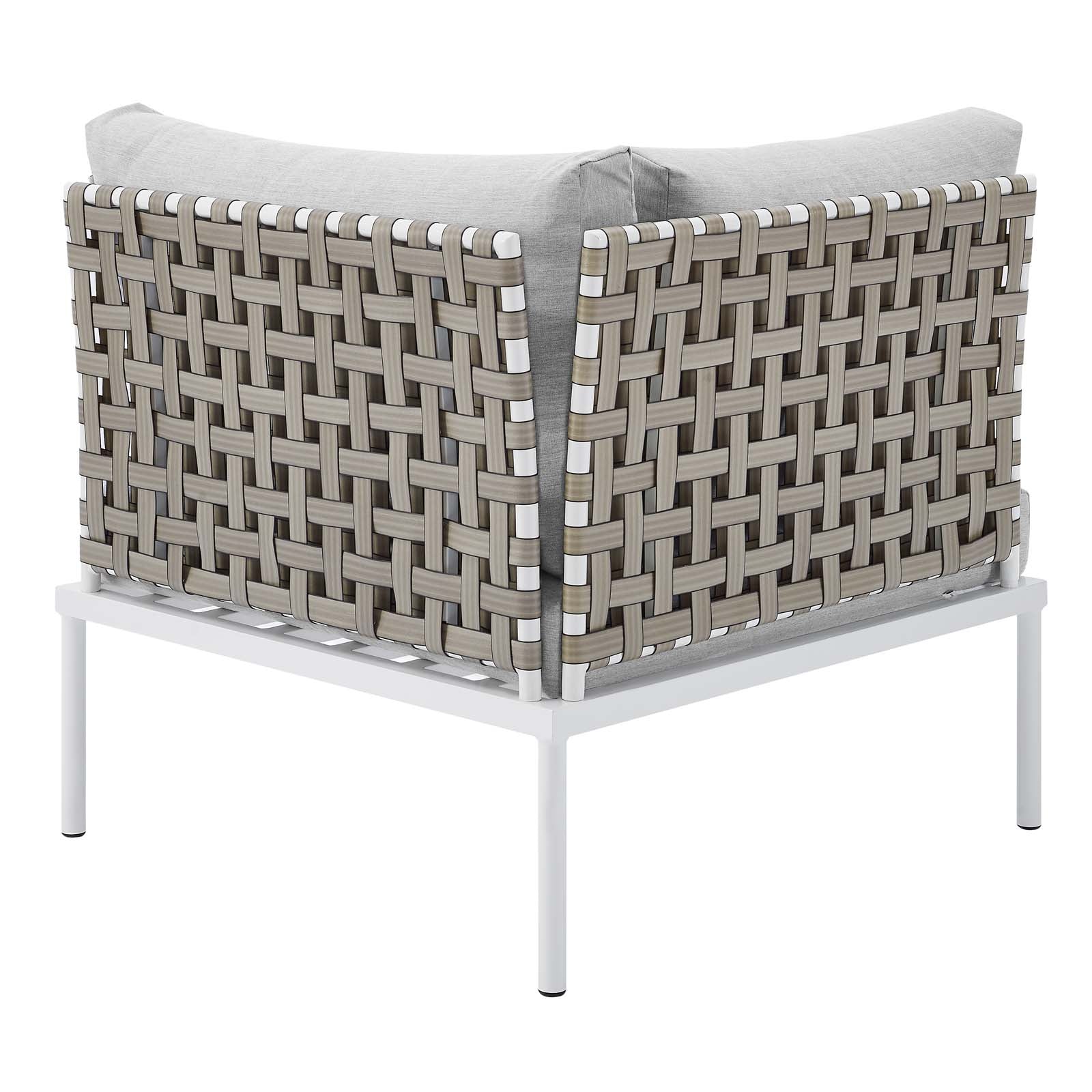 Harmony Sunbrella® Basket Weave Outdoor Patio Aluminum Corner Chair-Outdoor Chair-Modway-Wall2Wall Furnishings