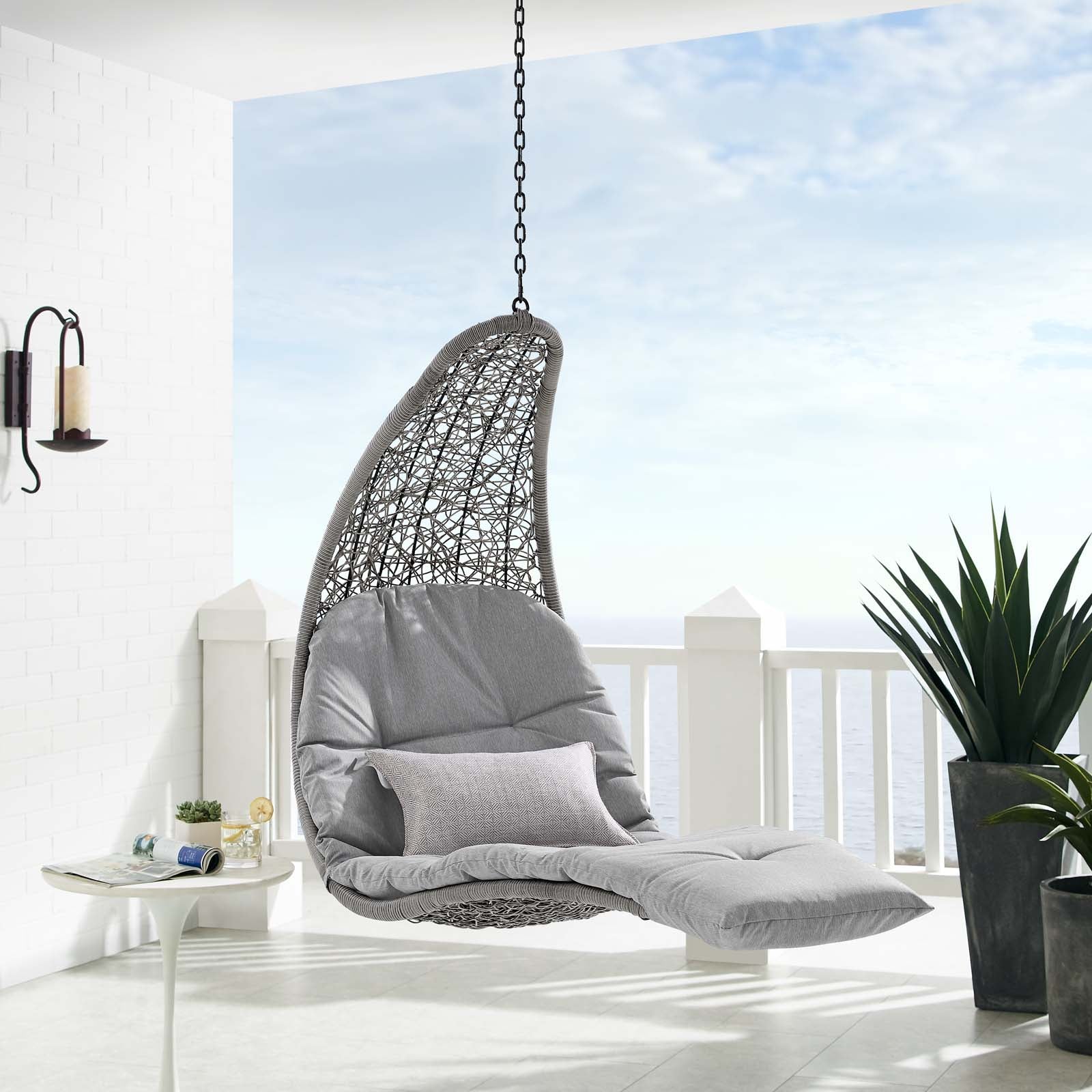 Landscape Hanging Chaise Lounge Outdoor Patio Swing Chair-Outdoor Chair-Modway-Wall2Wall Furnishings