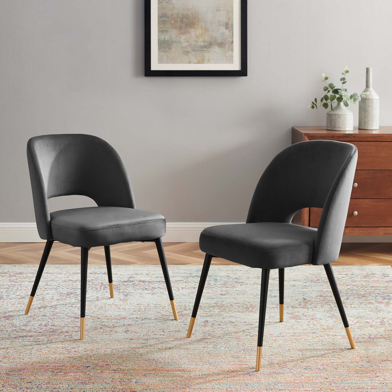 Rouse Performance Velvet Dining Side Chairs - Set of 2-Dining Chair-Modway-Wall2Wall Furnishings