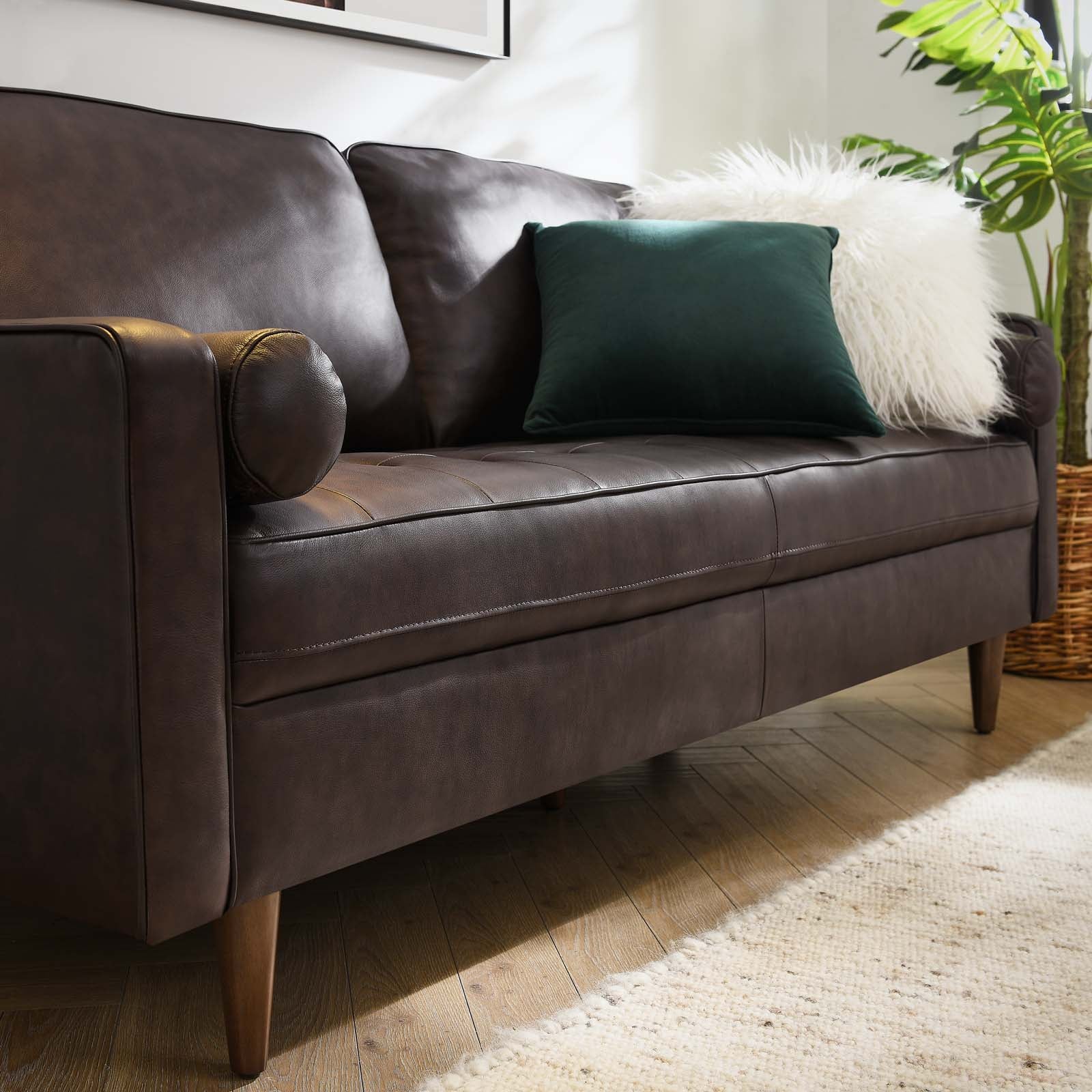 Valour Leather Sofa-Sofa-Modway-Wall2Wall Furnishings
