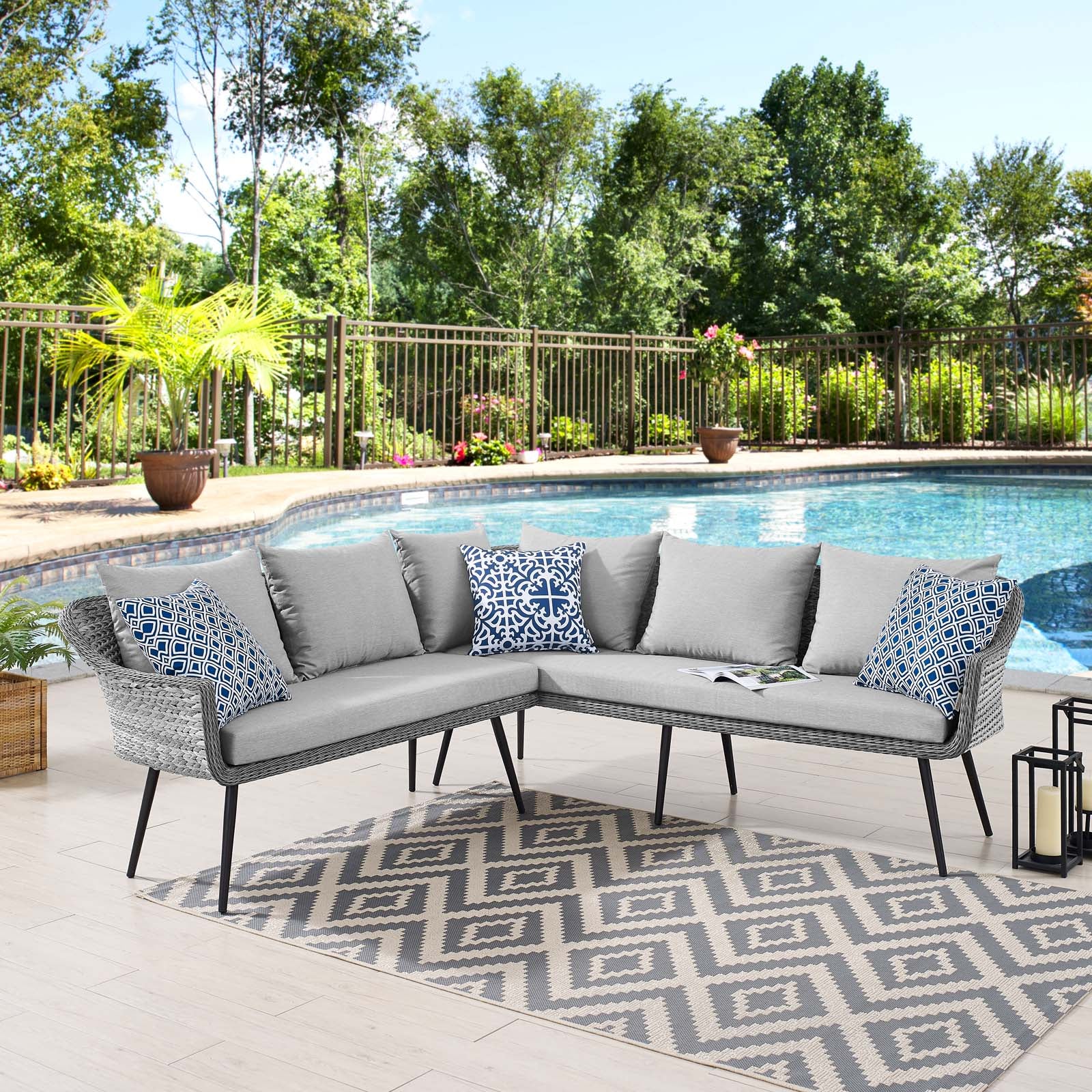 Endeavor Outdoor Patio Wicker Rattan Sectional Sofa-Outdoor Sectional-Modway-Wall2Wall Furnishings