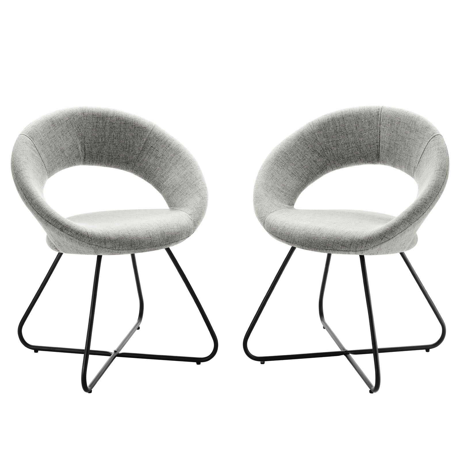 Nouvelle Upholstered Fabric Dining Chair Set of 2-Dining Chair-Modway-Wall2Wall Furnishings