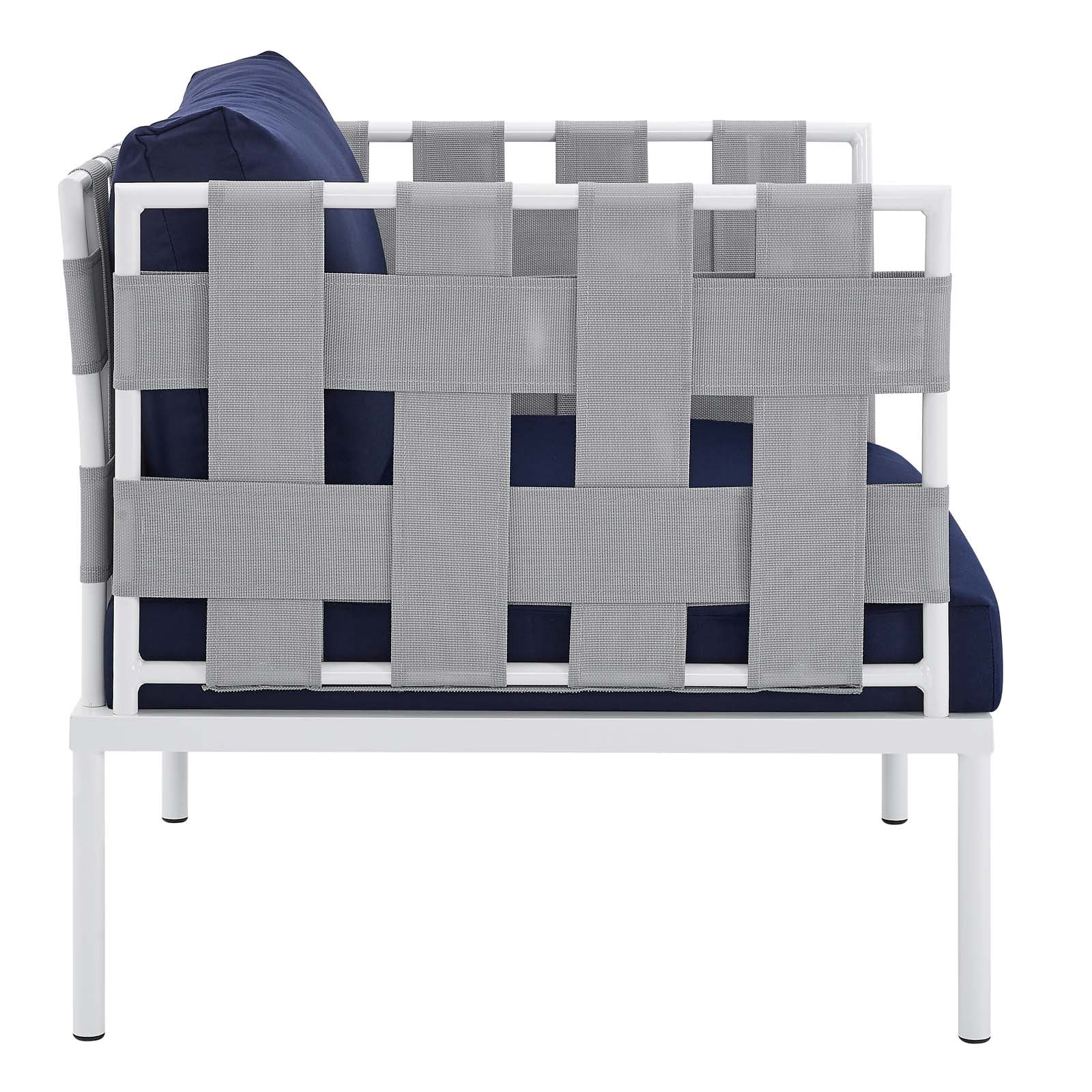 Harmony 3-Piece Sunbrella® Outdoor Patio Aluminum Seating Set-Outdoor Set-Modway-Wall2Wall Furnishings