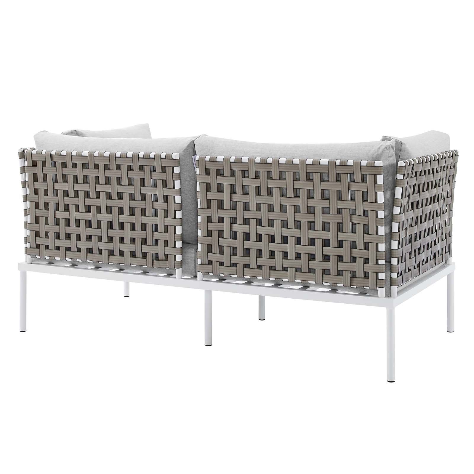 Harmony 5-Piece Sunbrella® Basket Weave Outdoor Patio Aluminum Seating Set-Outdoor Set-Modway-Wall2Wall Furnishings