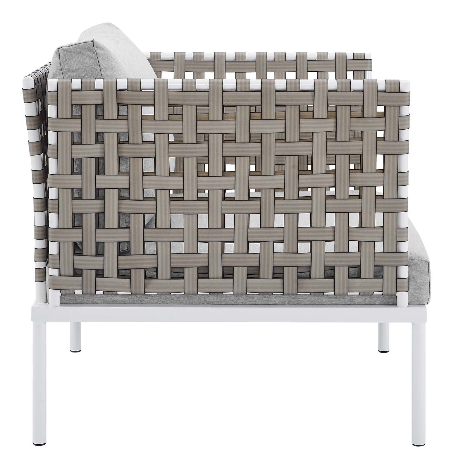 Harmony 5-Piece Sunbrella® Basket Weave Outdoor Patio Aluminum Seating Set-Outdoor Set-Modway-Wall2Wall Furnishings