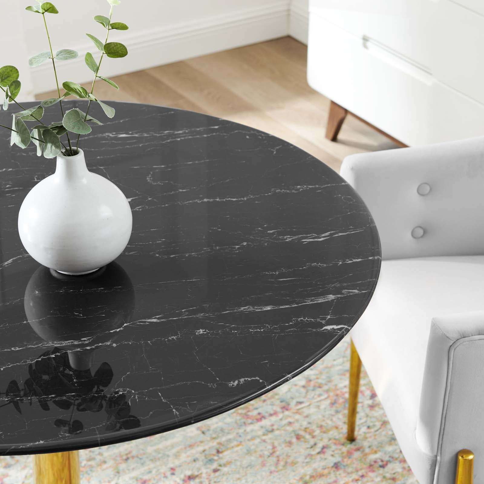 Verne 40" Artificial Marble Dining Table-Dining Table-Modway-Wall2Wall Furnishings