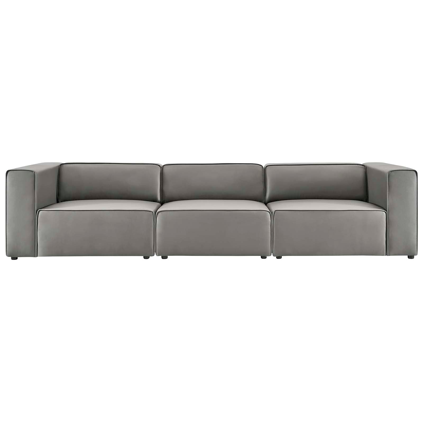 Mingle Vegan Leather 3-Piece Sectional Sofa-Sofa-Modway-Wall2Wall Furnishings