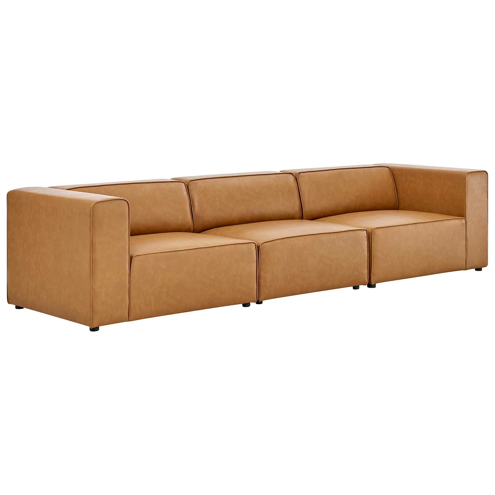 Mingle Vegan Leather 3-Piece Sectional Sofa-Sofa-Modway-Wall2Wall Furnishings