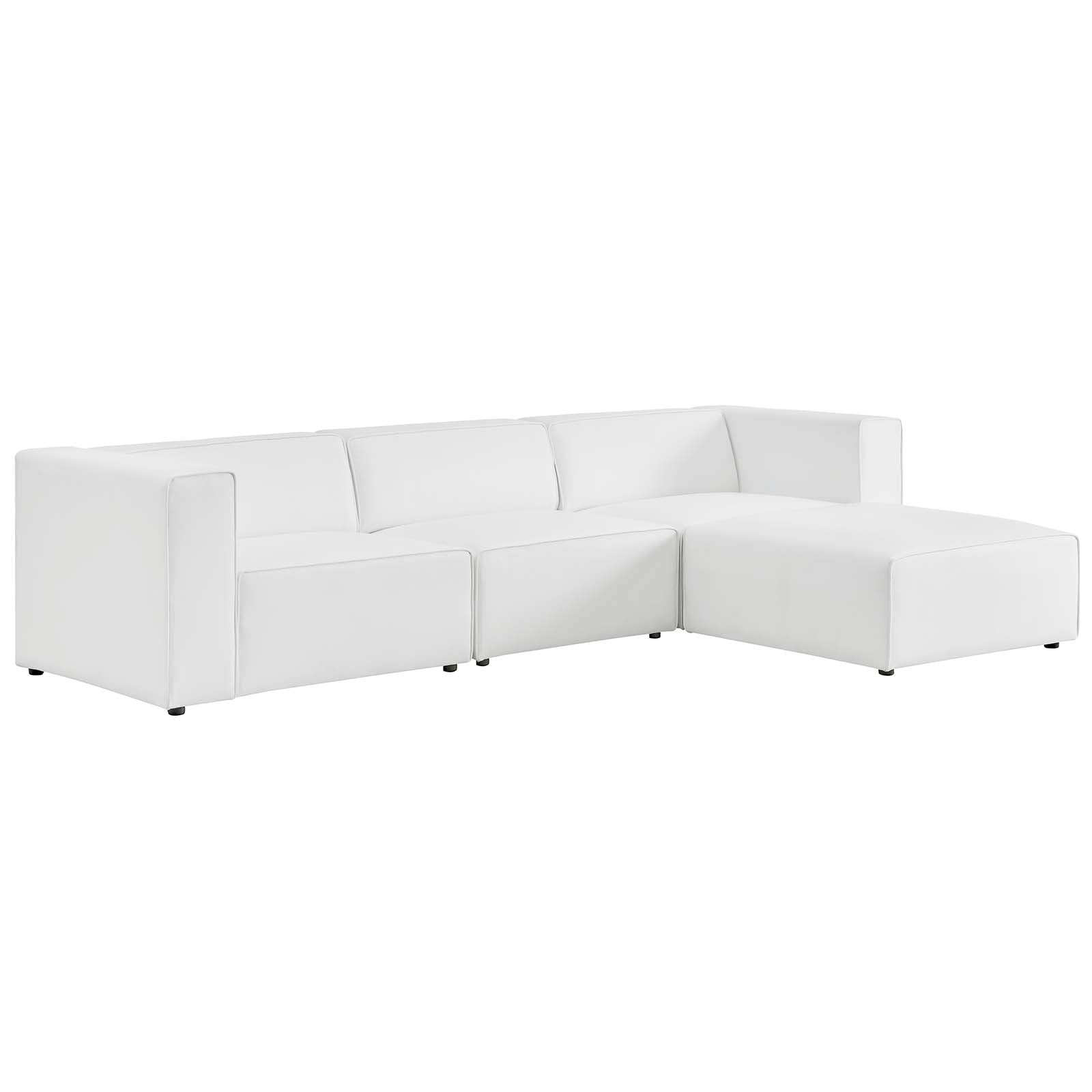 Mingle Vegan Leather Sofa and Ottoman Set-Sofa-Modway-Wall2Wall Furnishings