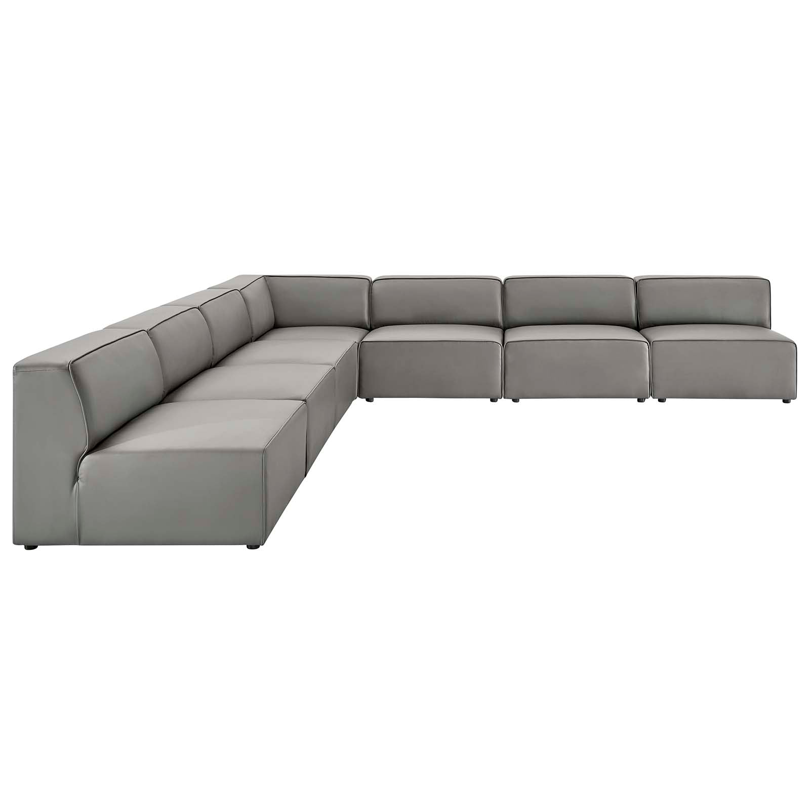 Mingle Vegan Leather 7-Piece Sectional Sofa-Sectional-Modway-Wall2Wall Furnishings