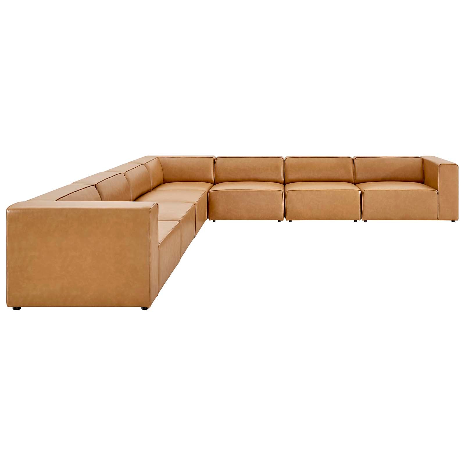 Mingle Vegan Leather 7-Piece Sectional Sofa-Sectional-Modway-Wall2Wall Furnishings
