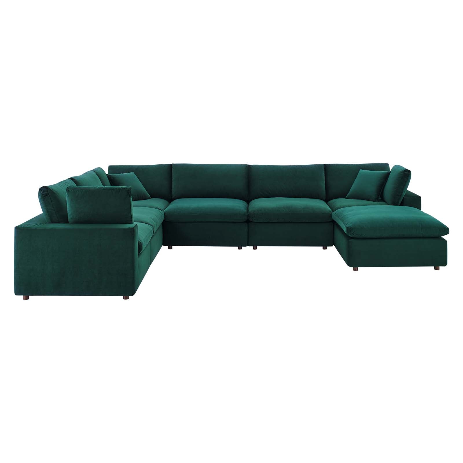 Commix Down Filled Overstuffed Performance Velvet 7-Piece Sectional Sofa-Sectional-Modway-Wall2Wall Furnishings
