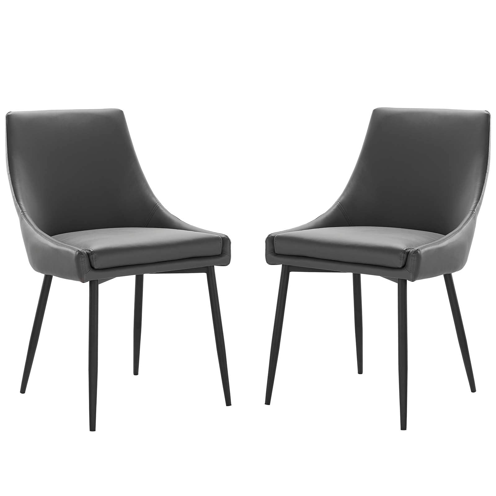 Viscount Vegan Leather Dining Chairs - Set of 2-Dining Chair-Modway-Wall2Wall Furnishings