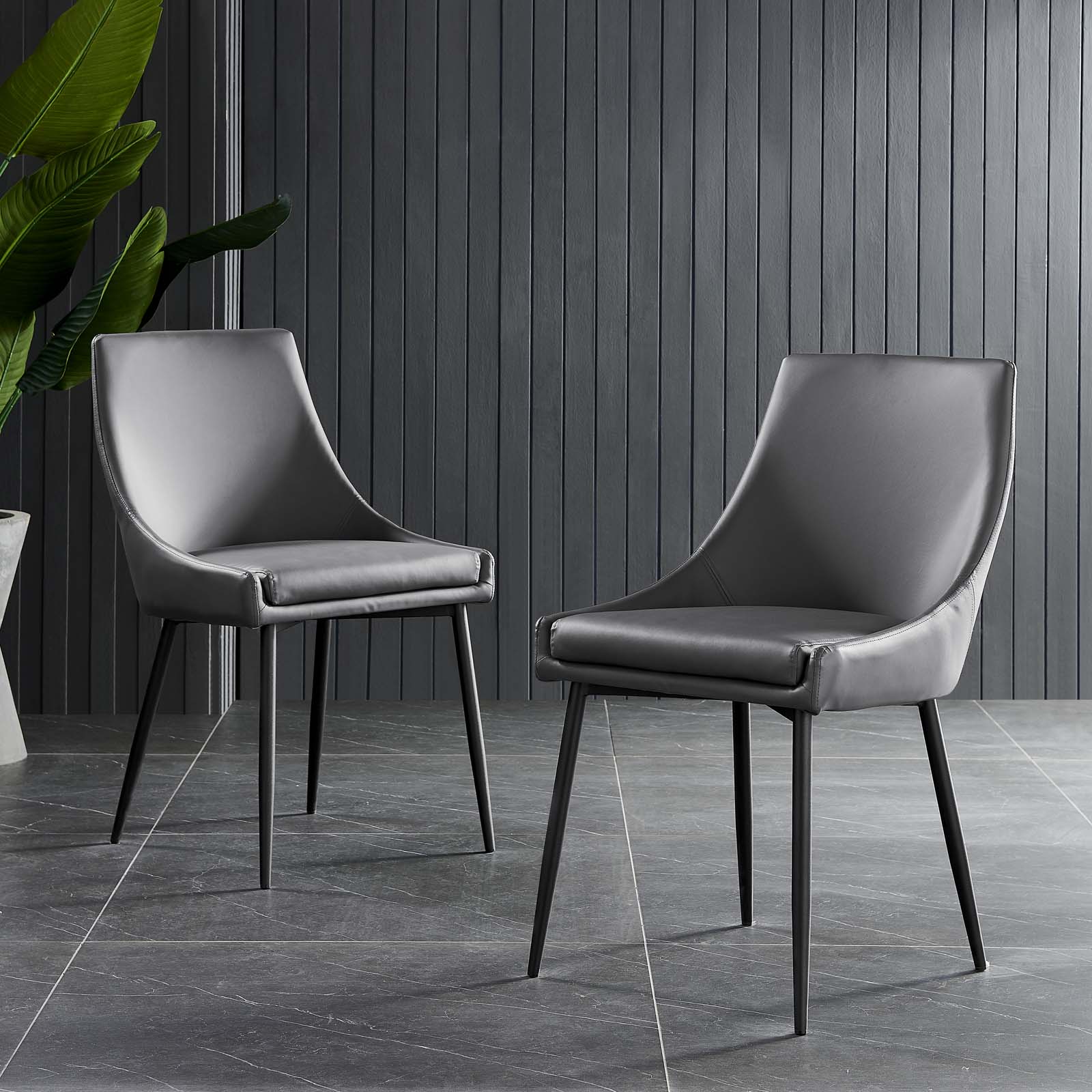 Viscount Vegan Leather Dining Chairs - Set of 2-Dining Chair-Modway-Wall2Wall Furnishings