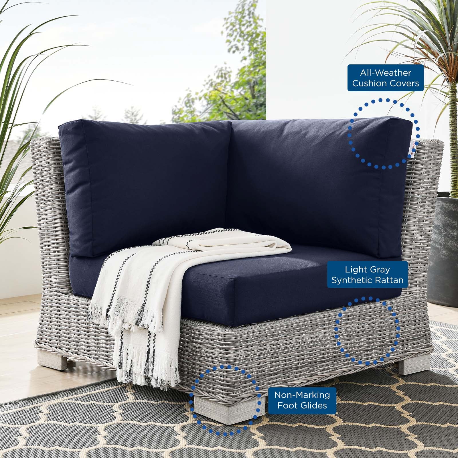 Conway Outdoor Patio Wicker Rattan Corner Chair-Outdoor Chair-Modway-Wall2Wall Furnishings
