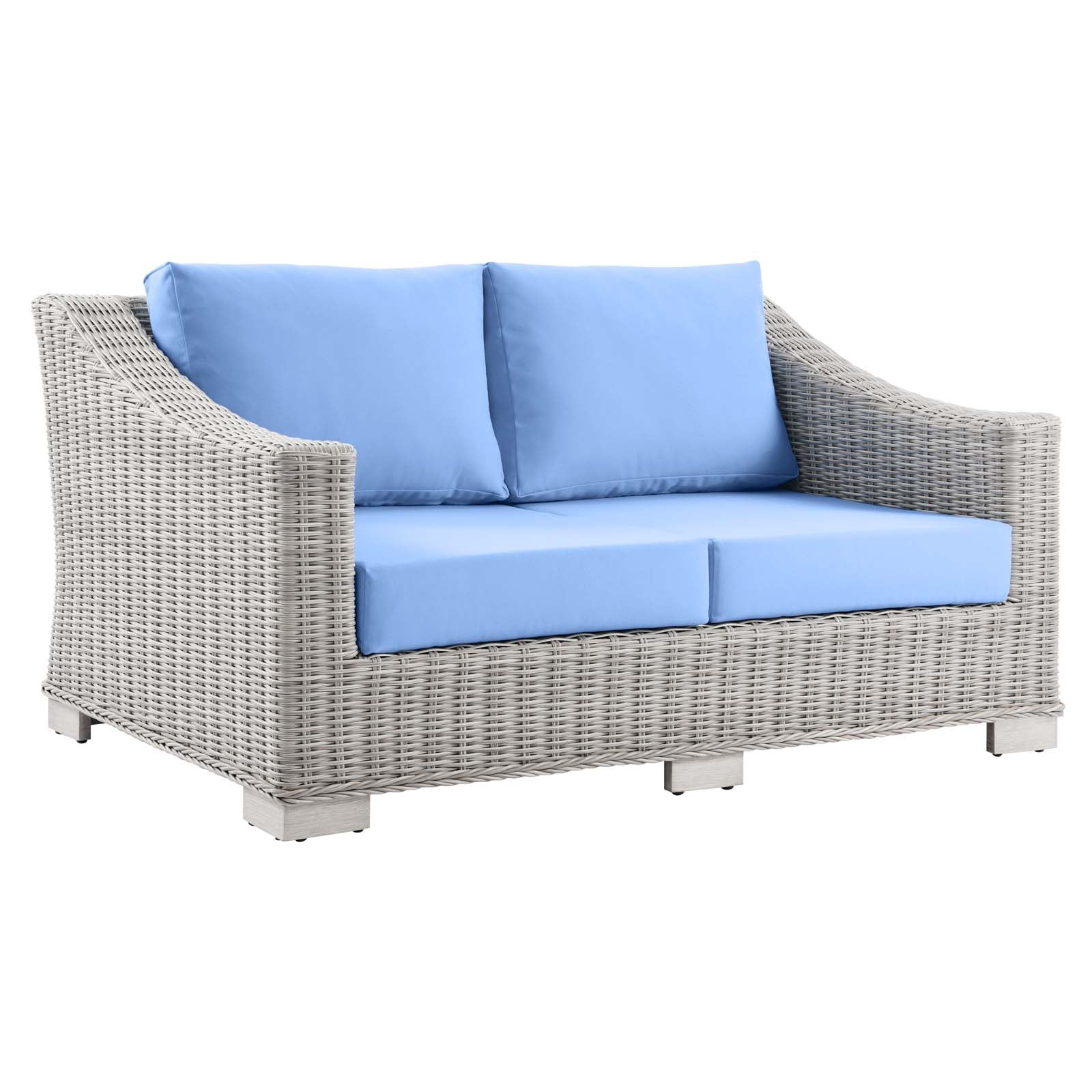 Conway Outdoor Patio Wicker Rattan Loveseat-Outdoor Loveseat-Modway-Wall2Wall Furnishings
