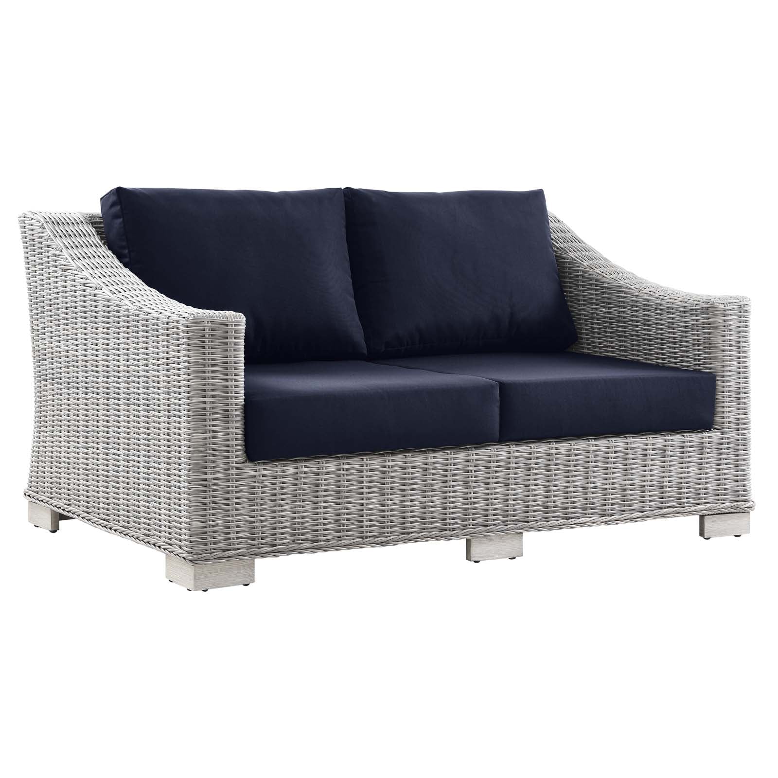 Conway Outdoor Patio Wicker Rattan Loveseat-Outdoor Loveseat-Modway-Wall2Wall Furnishings