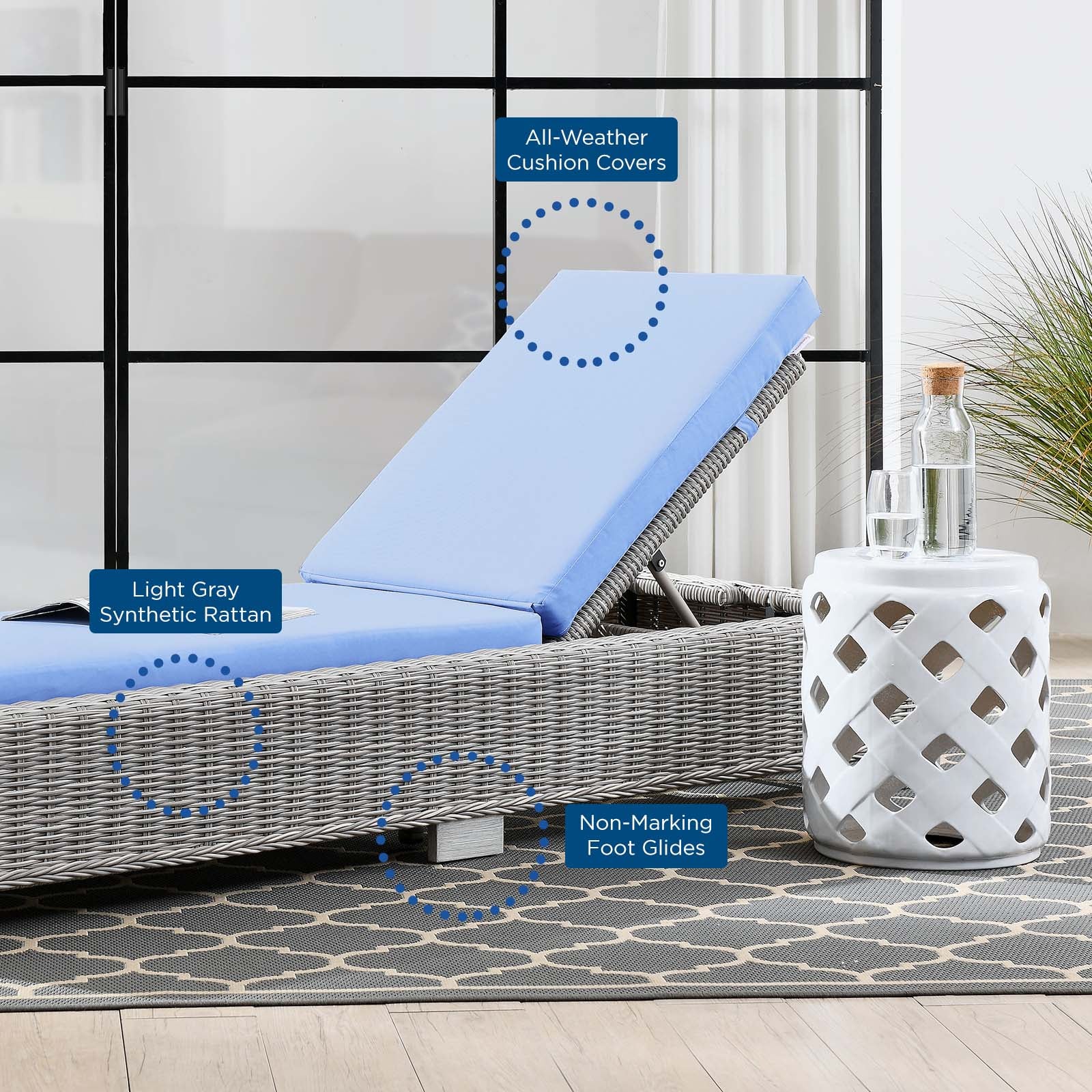 Conway Outdoor Patio Wicker Rattan Chaise Lounge-Outdoor Chaise-Modway-Wall2Wall Furnishings
