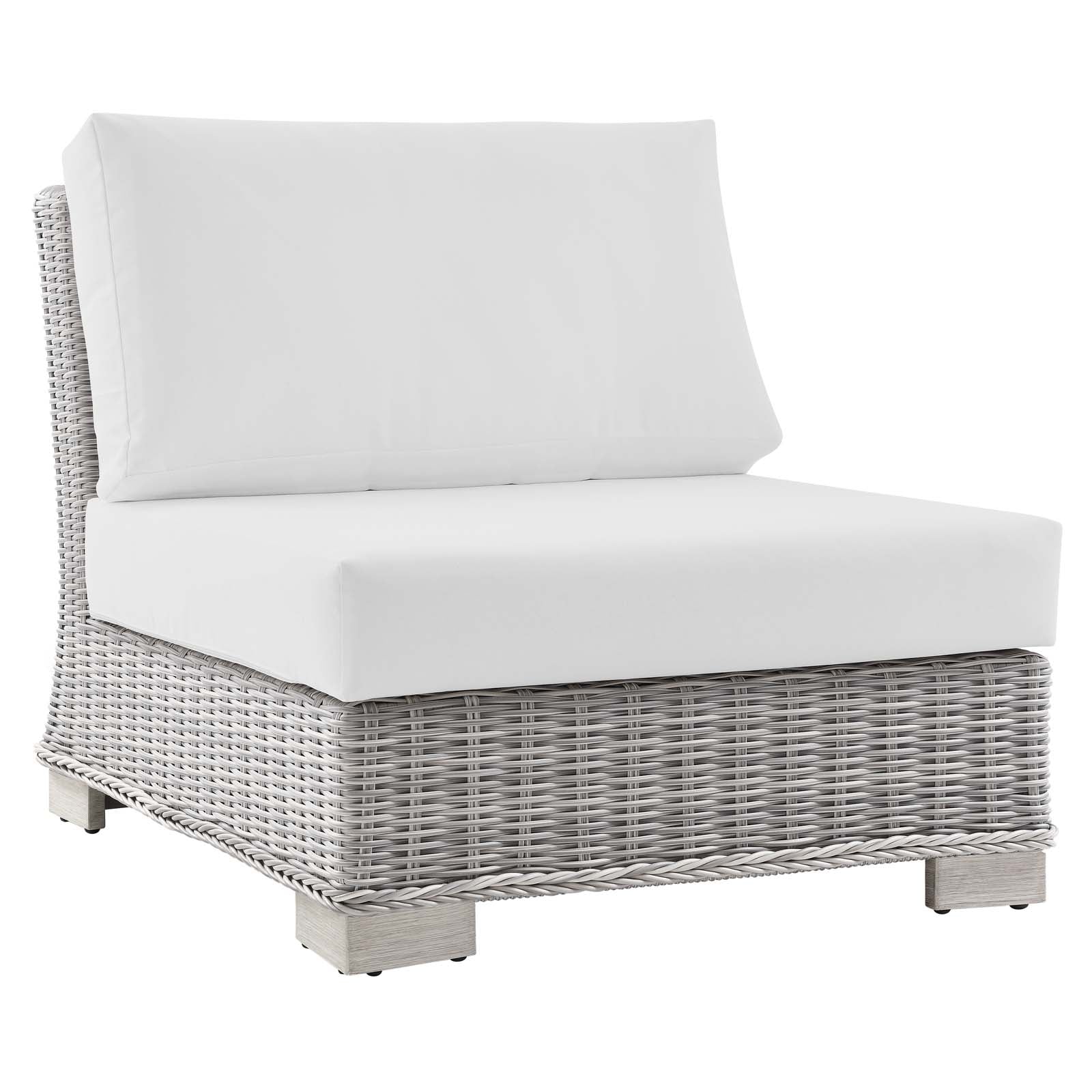 Conway Outdoor Patio Wicker Rattan Armless Chair-Outdoor Chair-Modway-Wall2Wall Furnishings