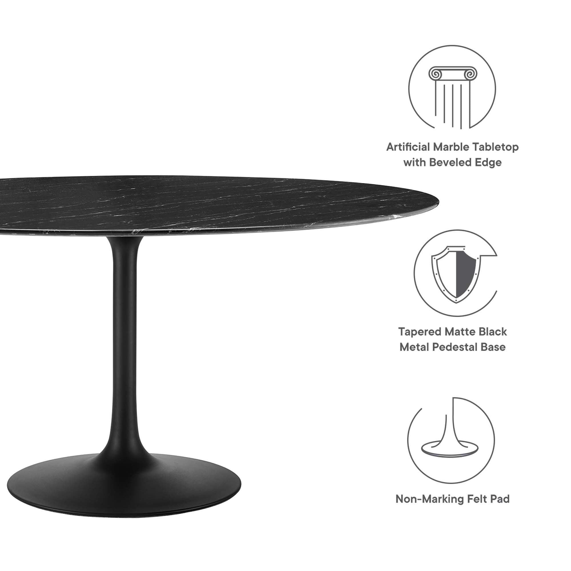 Lippa 60" Round Faux Marble Dining Table
