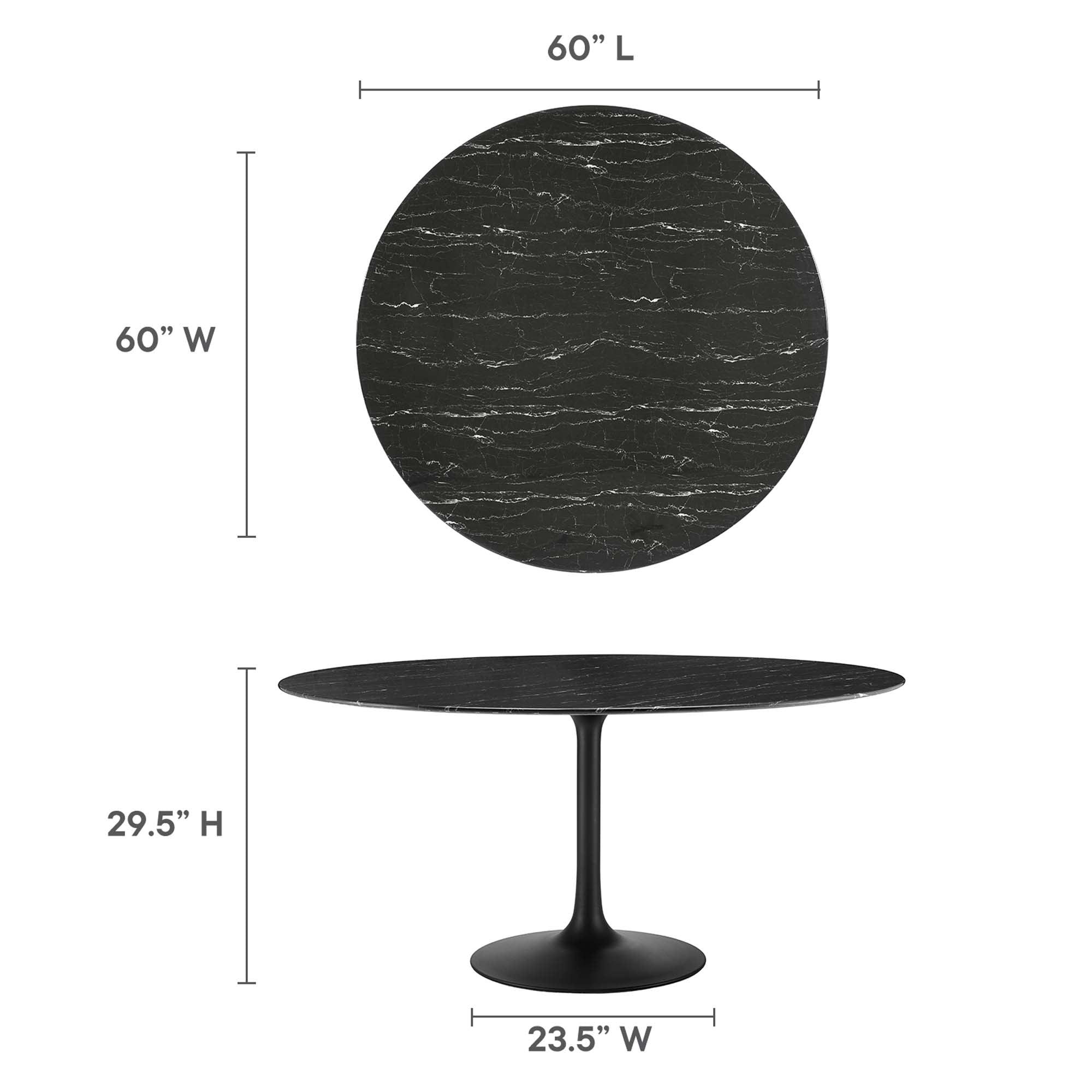 Lippa 60" Round Faux Marble Dining Table