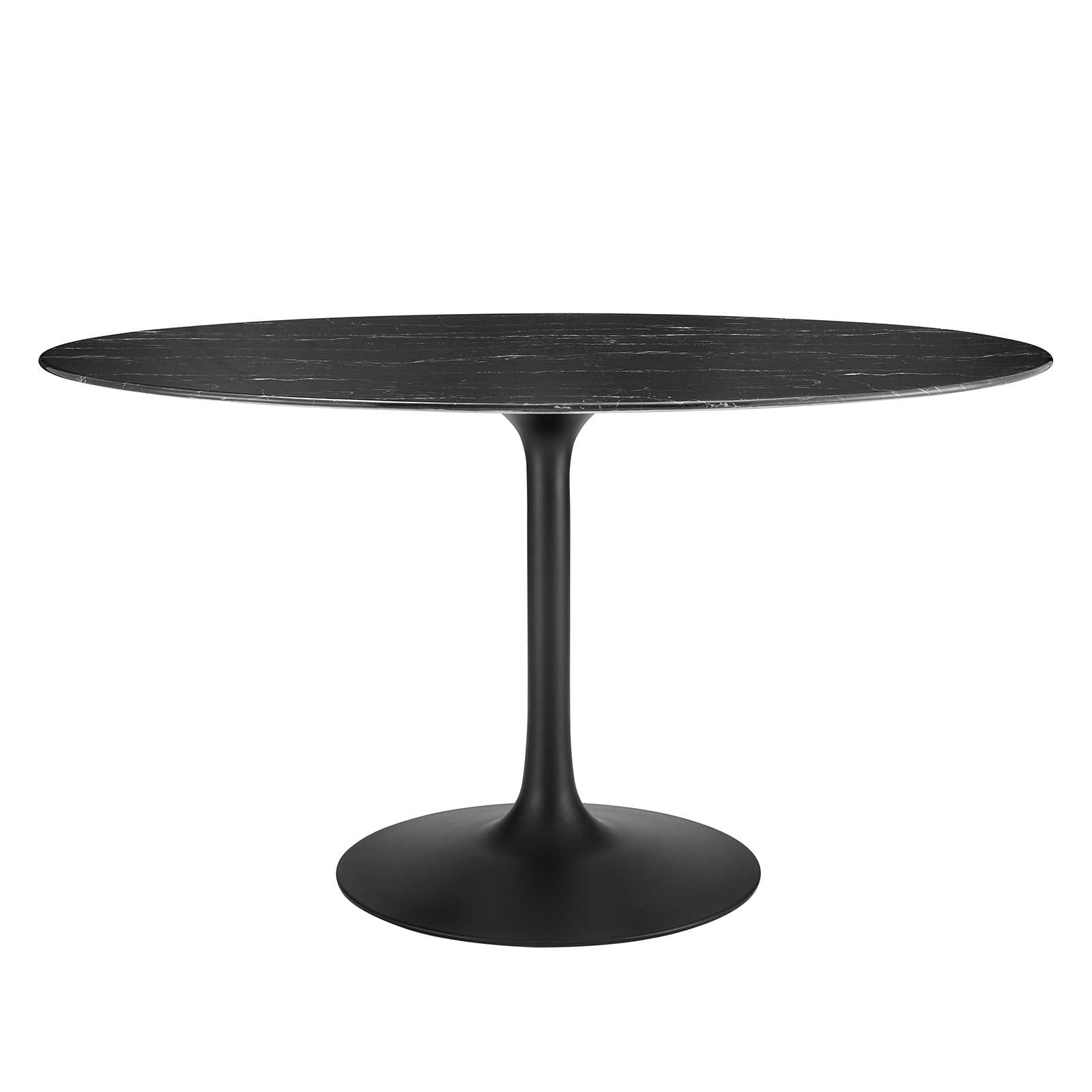 Lippa 54" Artificial Marble Oval Dining Table-Dining Table-Modway-Wall2Wall Furnishings