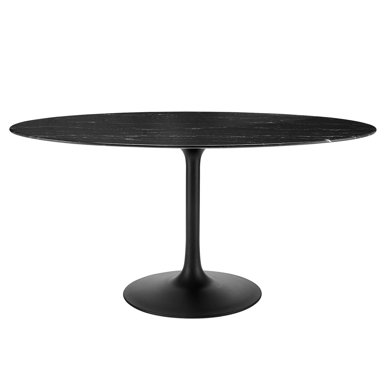 Lippa 60" Artificial Marble Oval Dining Table-Dining Table-Modway-Wall2Wall Furnishings