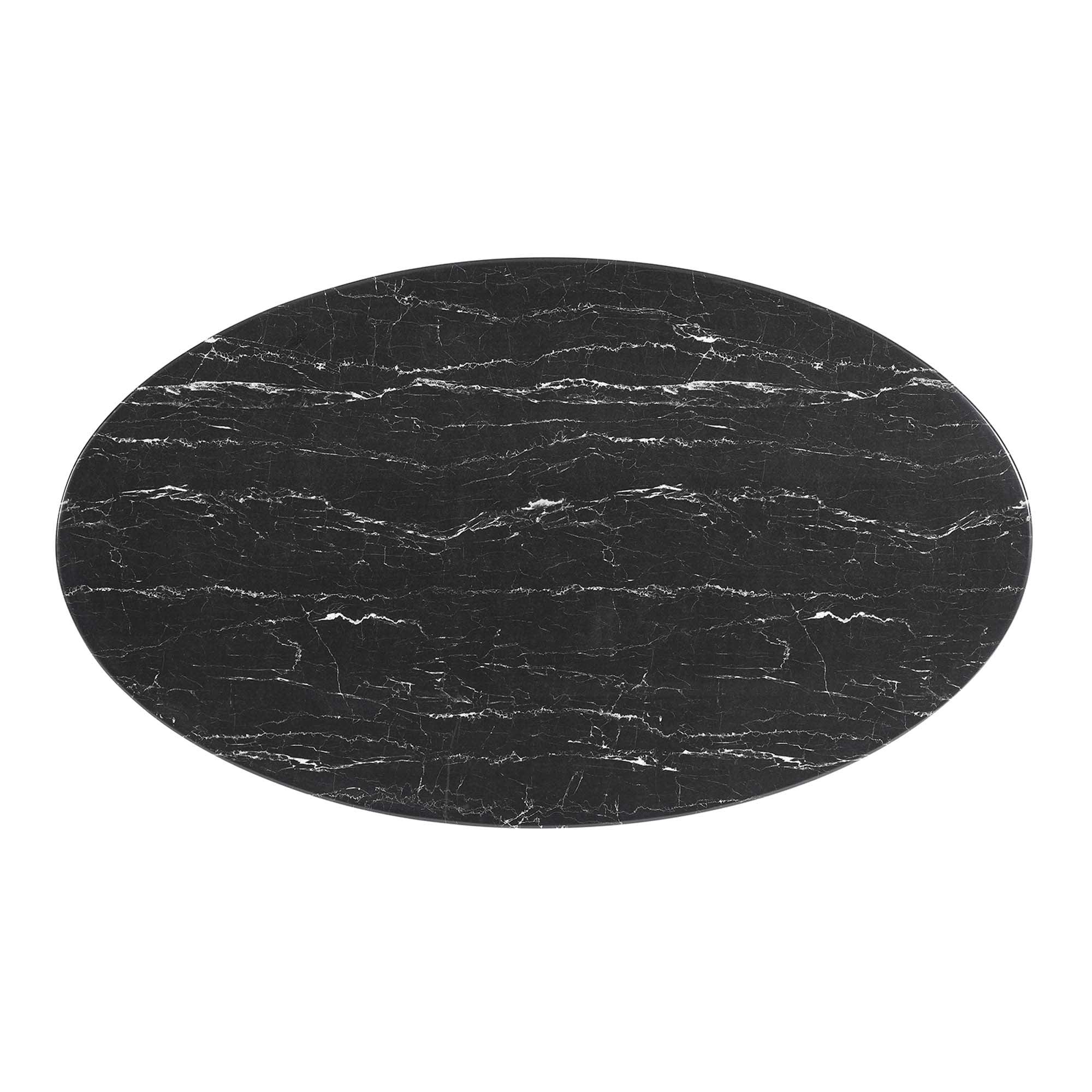 Lippa 60" Oval Faux Marble Dining Table