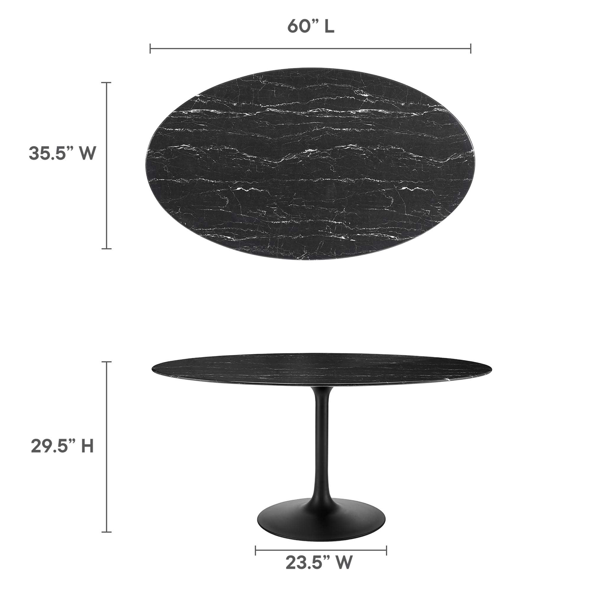 Lippa 60" Oval Faux Marble Dining Table