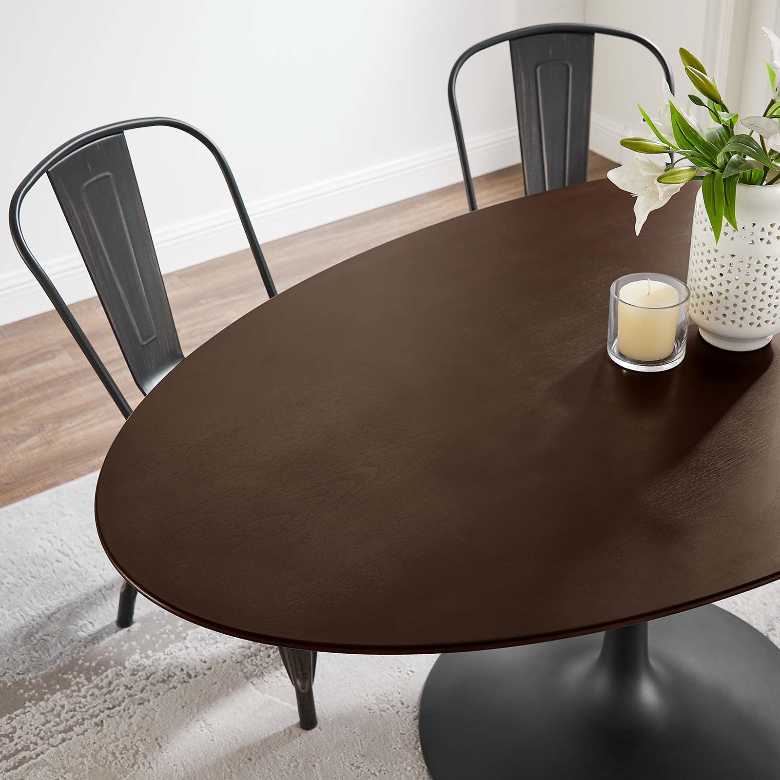 Lippa 60" Wood Oval Dining Table-Dining Table-Modway-Wall2Wall Furnishings